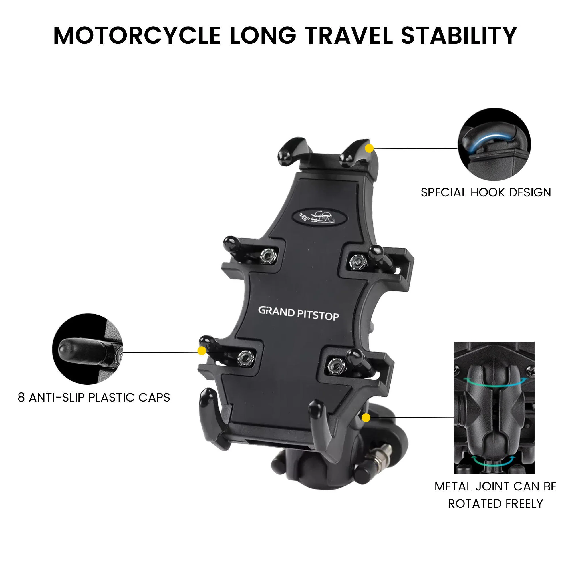 4-Sided Grip Anti Theft Mobile Holder Handlebar Mount - Image 6