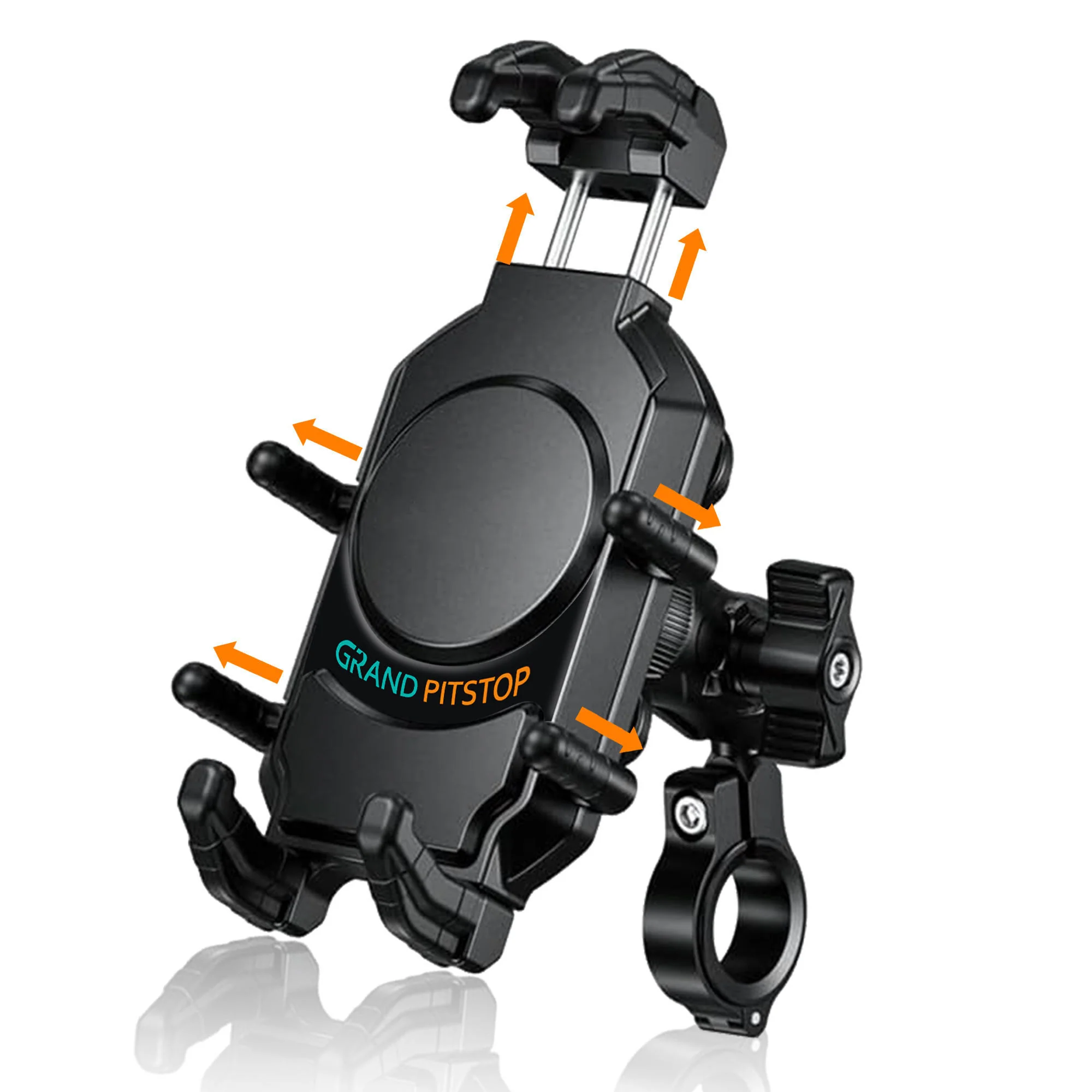 4-Sided Grip Anti Theft Mobile Holder With Vibration Dampener Handlebar Mount