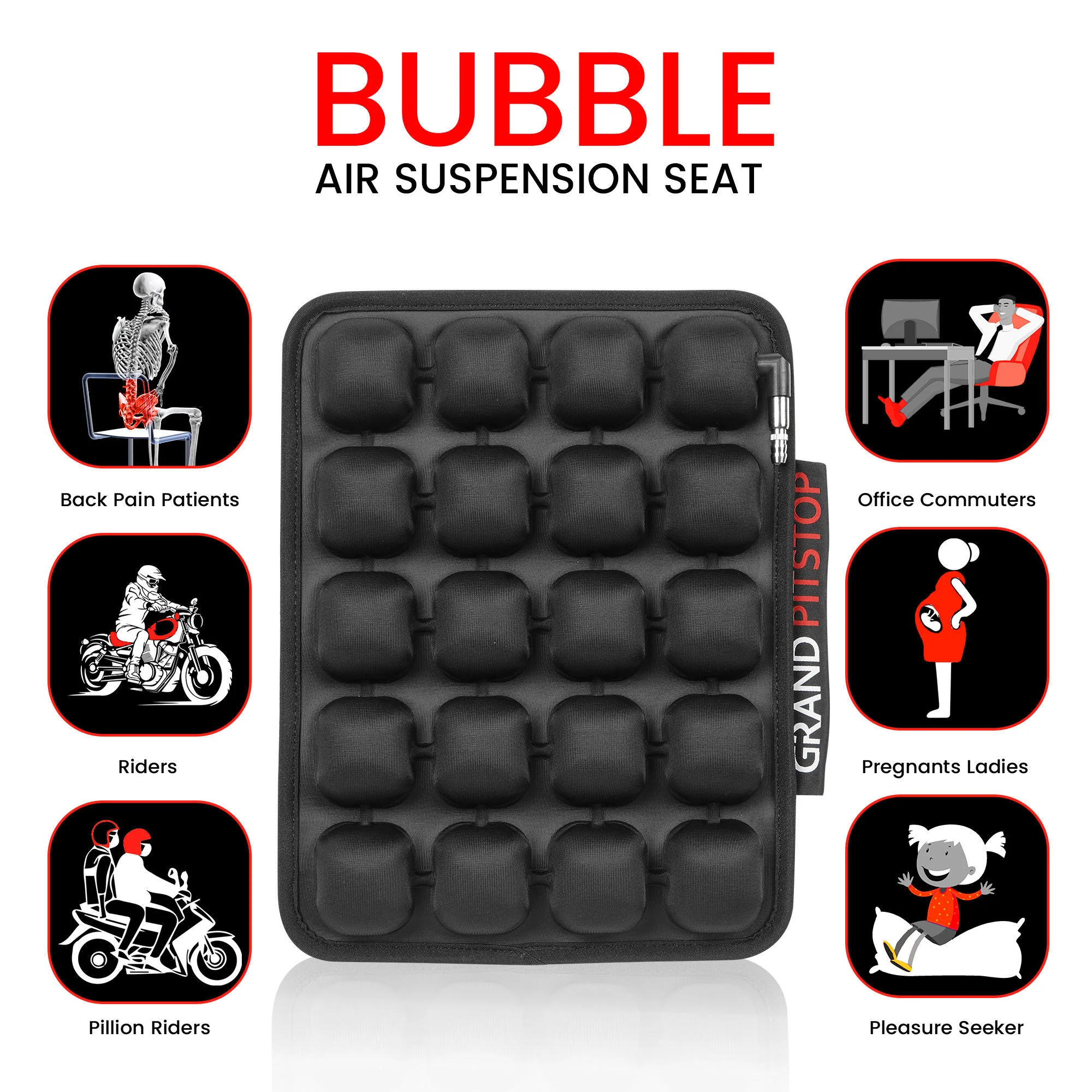 Air Bubble Airseat for Medical, Offices, Home, Motorcycle and Car Lumbar Support - Pillion - Image 8