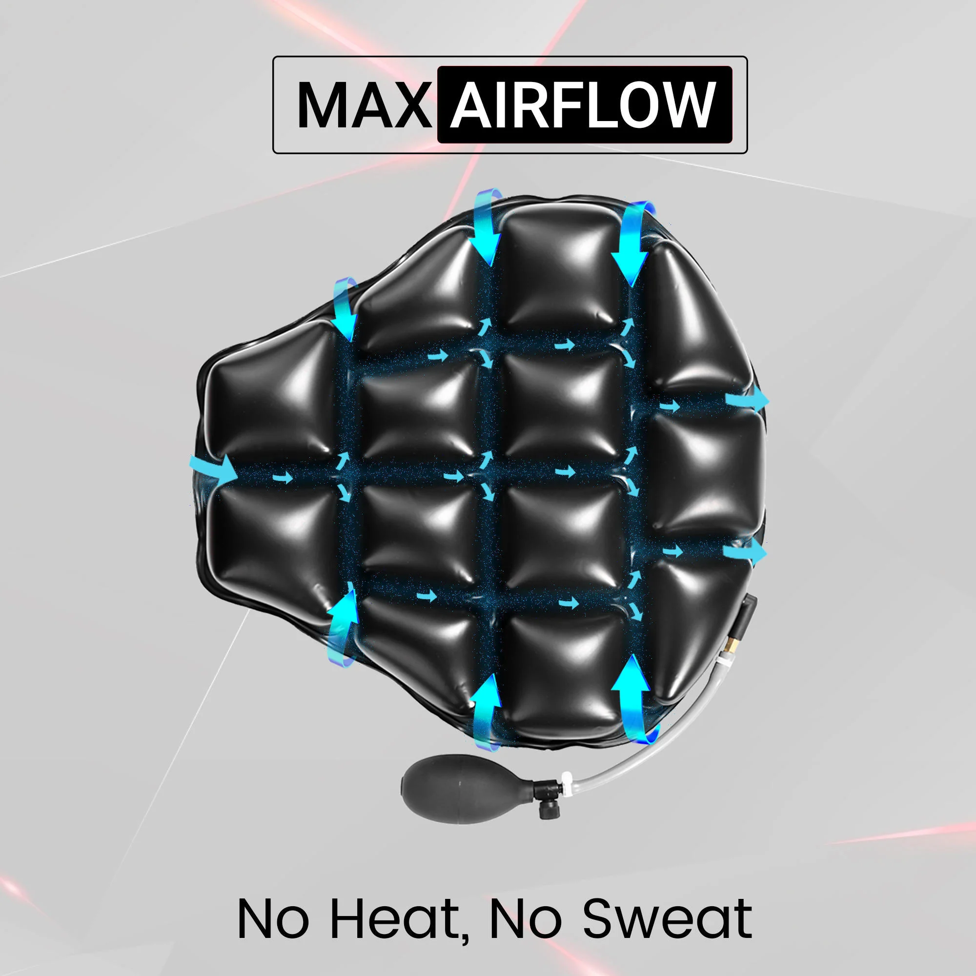 Air Comfy Seat Cushion for Medical, Offices, Home, Motorcycle and Car Lumbar Support - Cruiser Premium with Pump - Image 11
