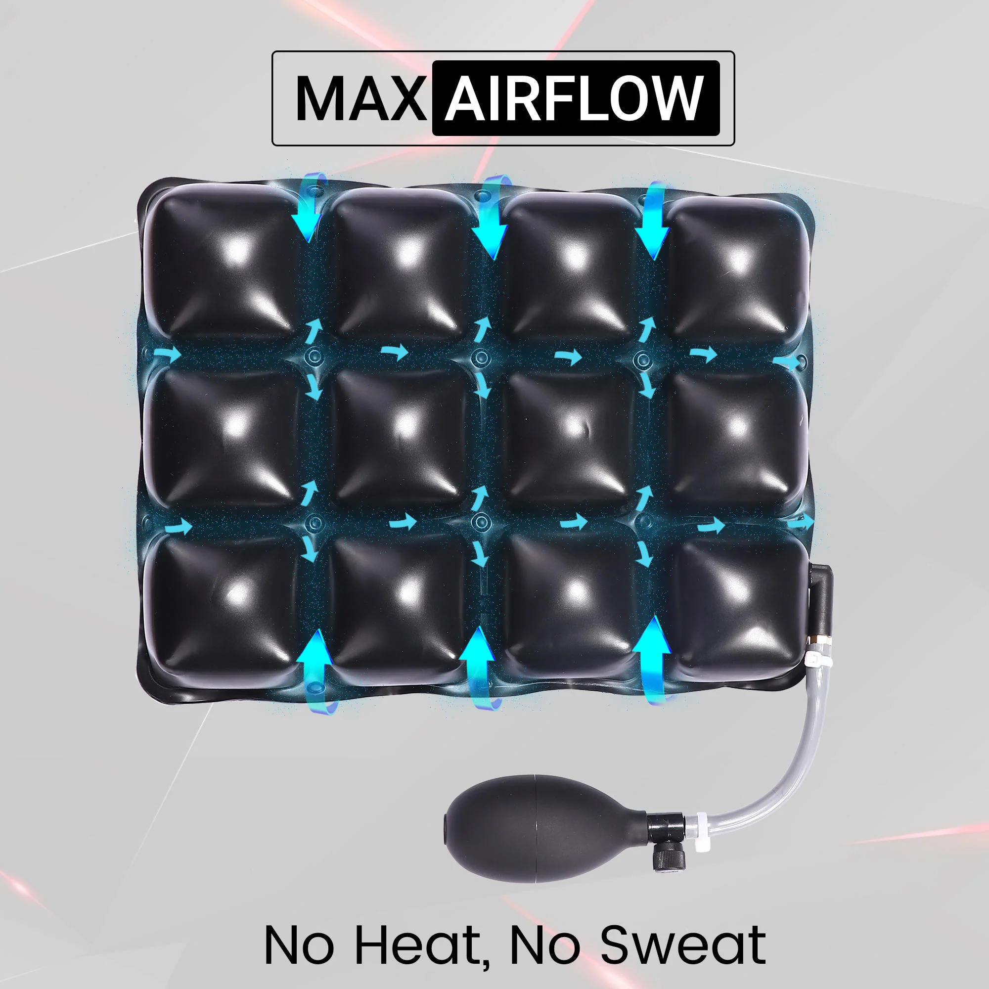 Air Comfy Seat Cushion for Medical, Offices, Home, Motorcycle and Car Lumbar Support - Pillion Premium with Pump - Image 6
