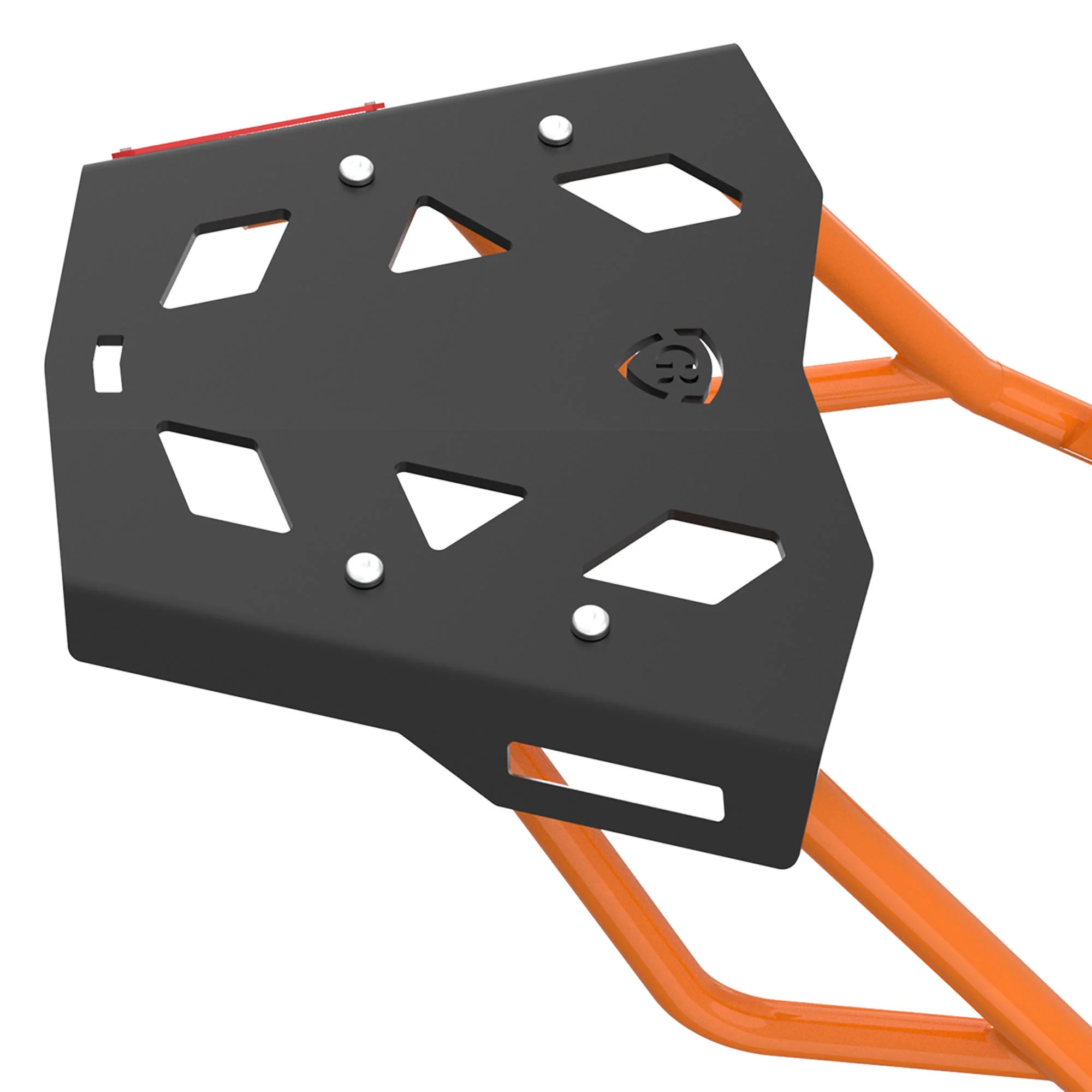 Aluminium Extended Top Rack with Plate for KTM DUKE 390/250 Gen 3 - Black/Orange - Image 4
