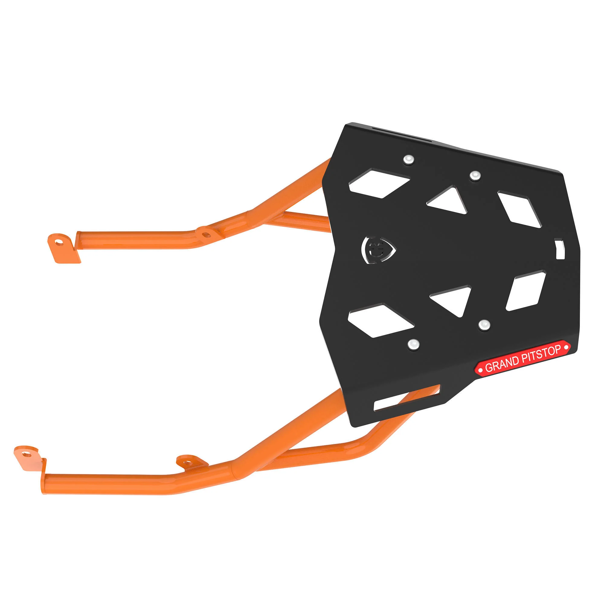 Aluminium Extended Top Rack with Plate for KTM DUKE 390/250 Gen 3 - Black/Orange - Image 6