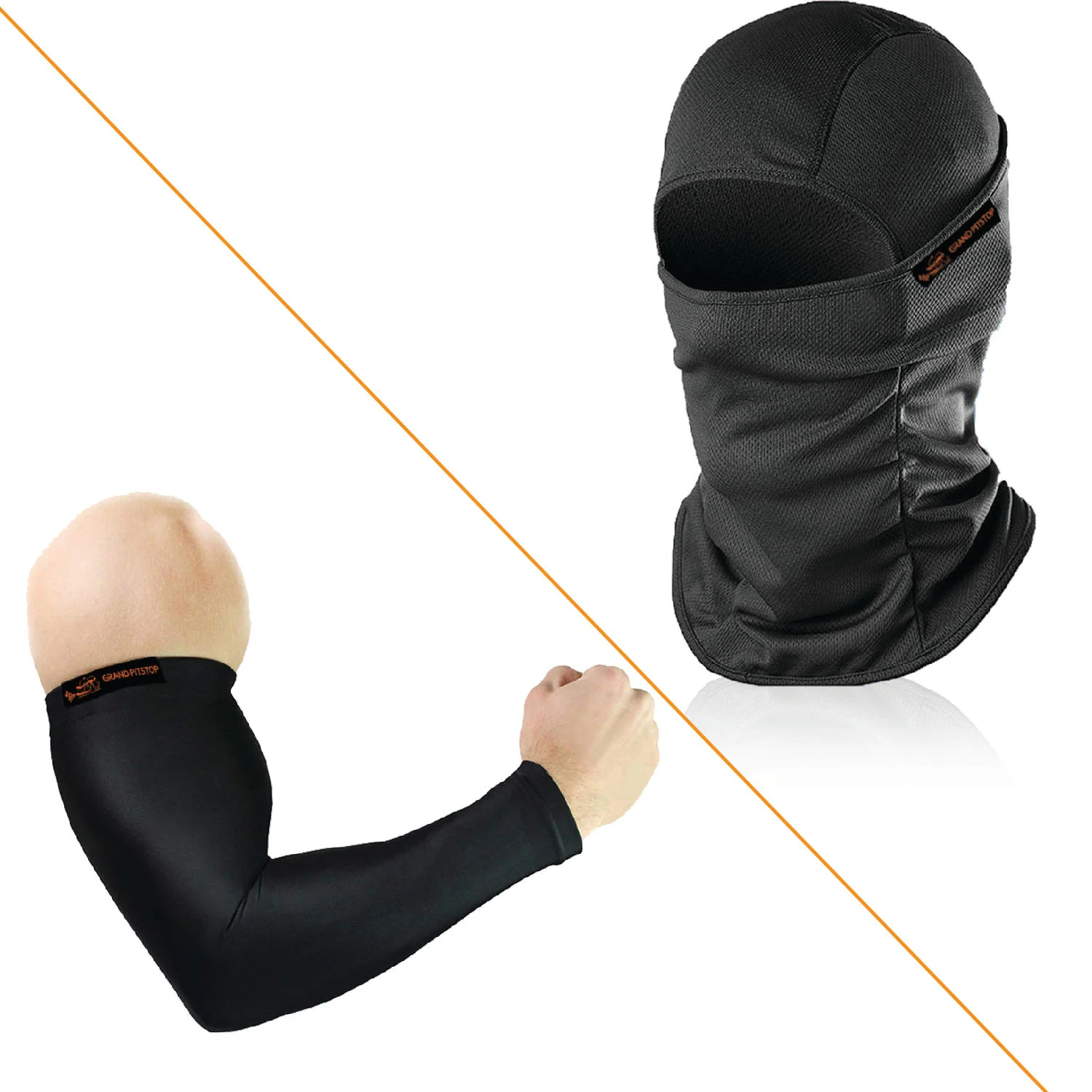 Arm Sleeves and Face Mask Combo (Pack of 2) - Black