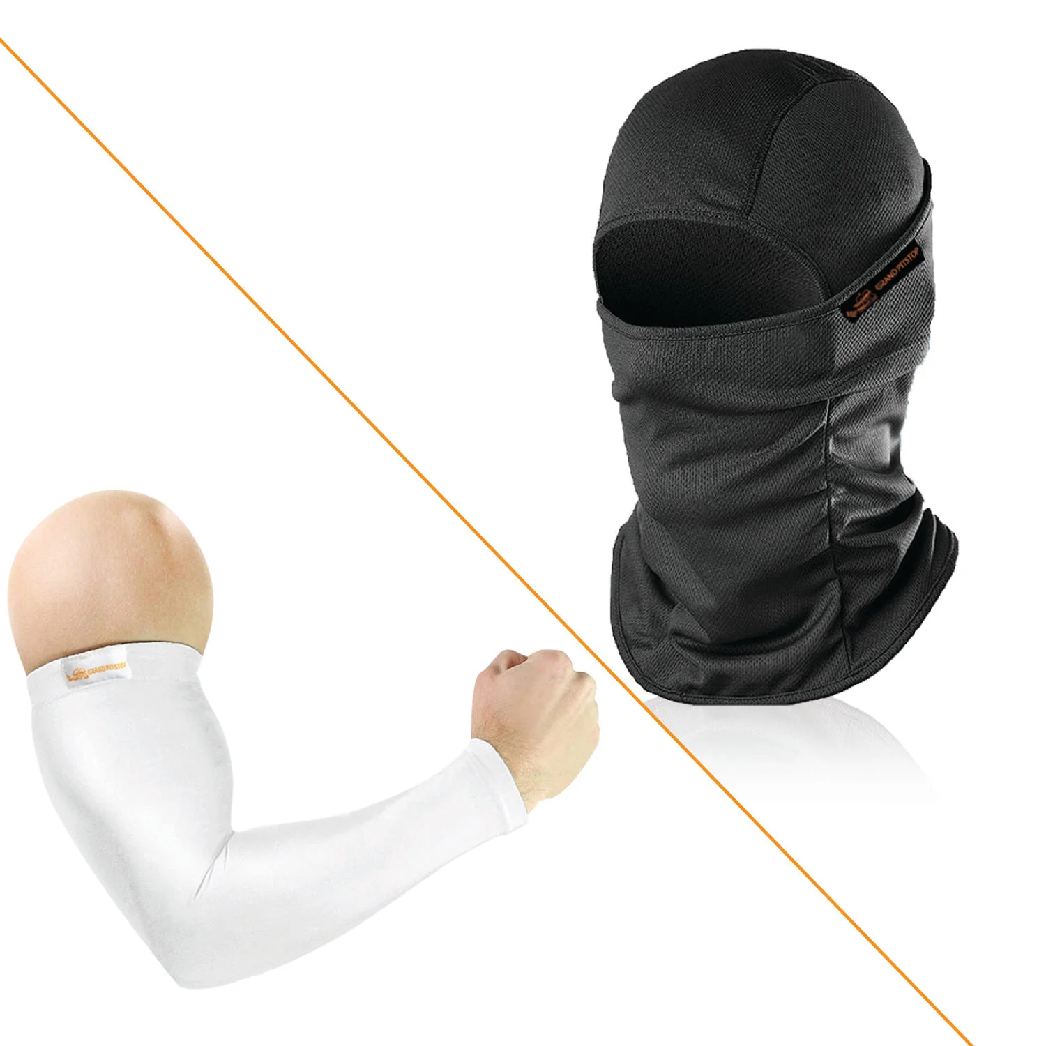 Arm Sleeves (White) and Face Mask Combo (Black)