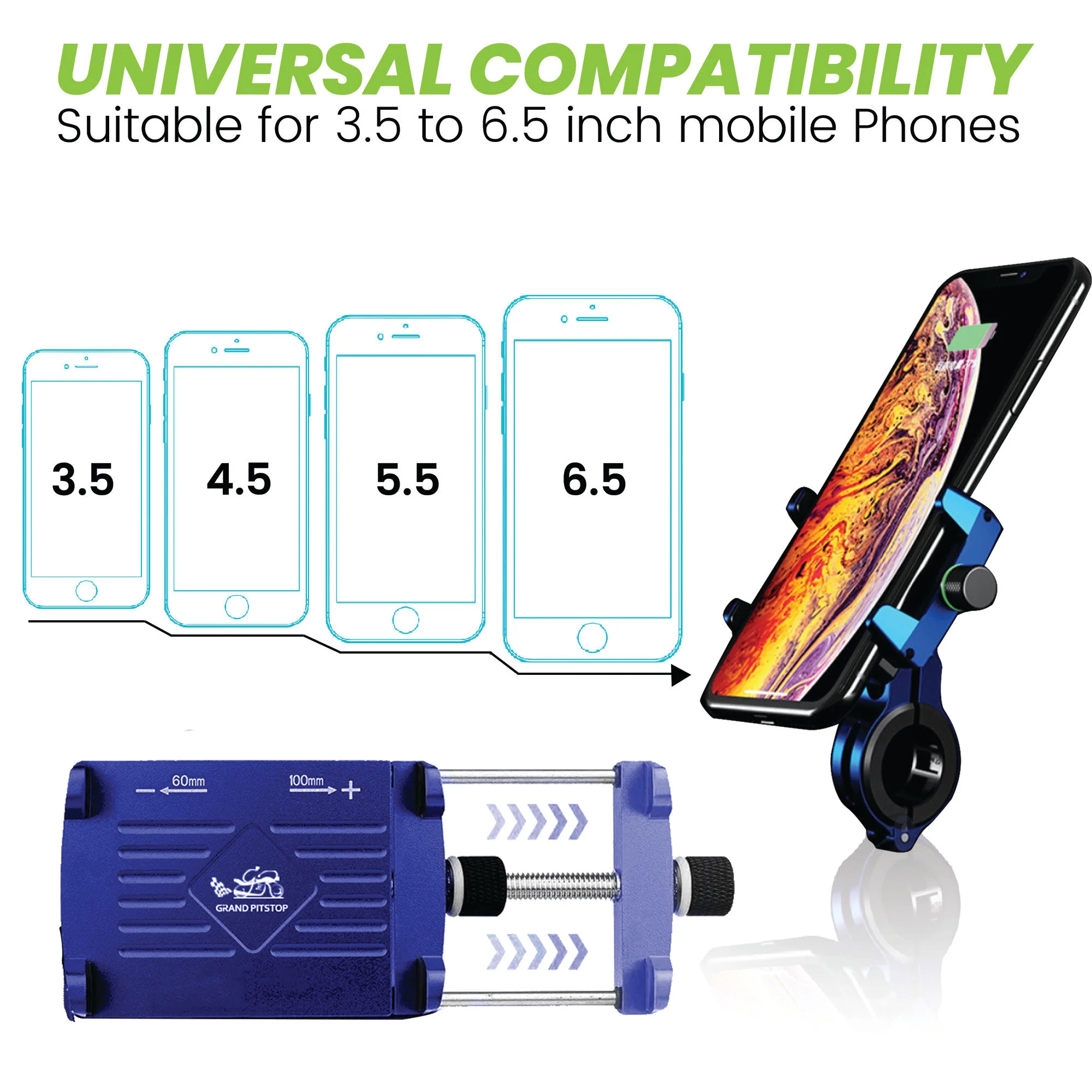 Claw Grip Aluminium Mobile Holder Mount - Blue - Image 3