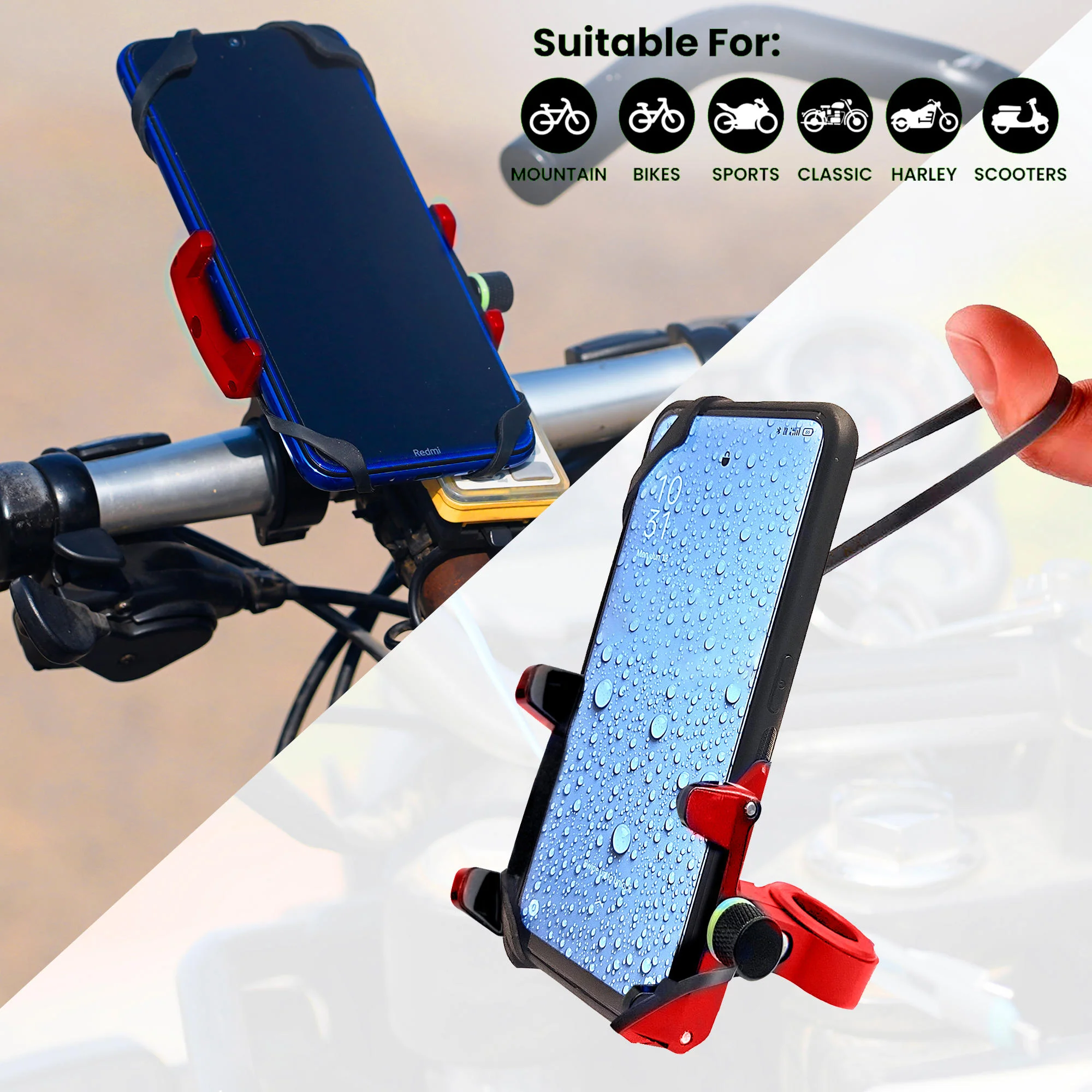 Claw Grip Aluminium Mobile Holder Mount - Red - Image 4