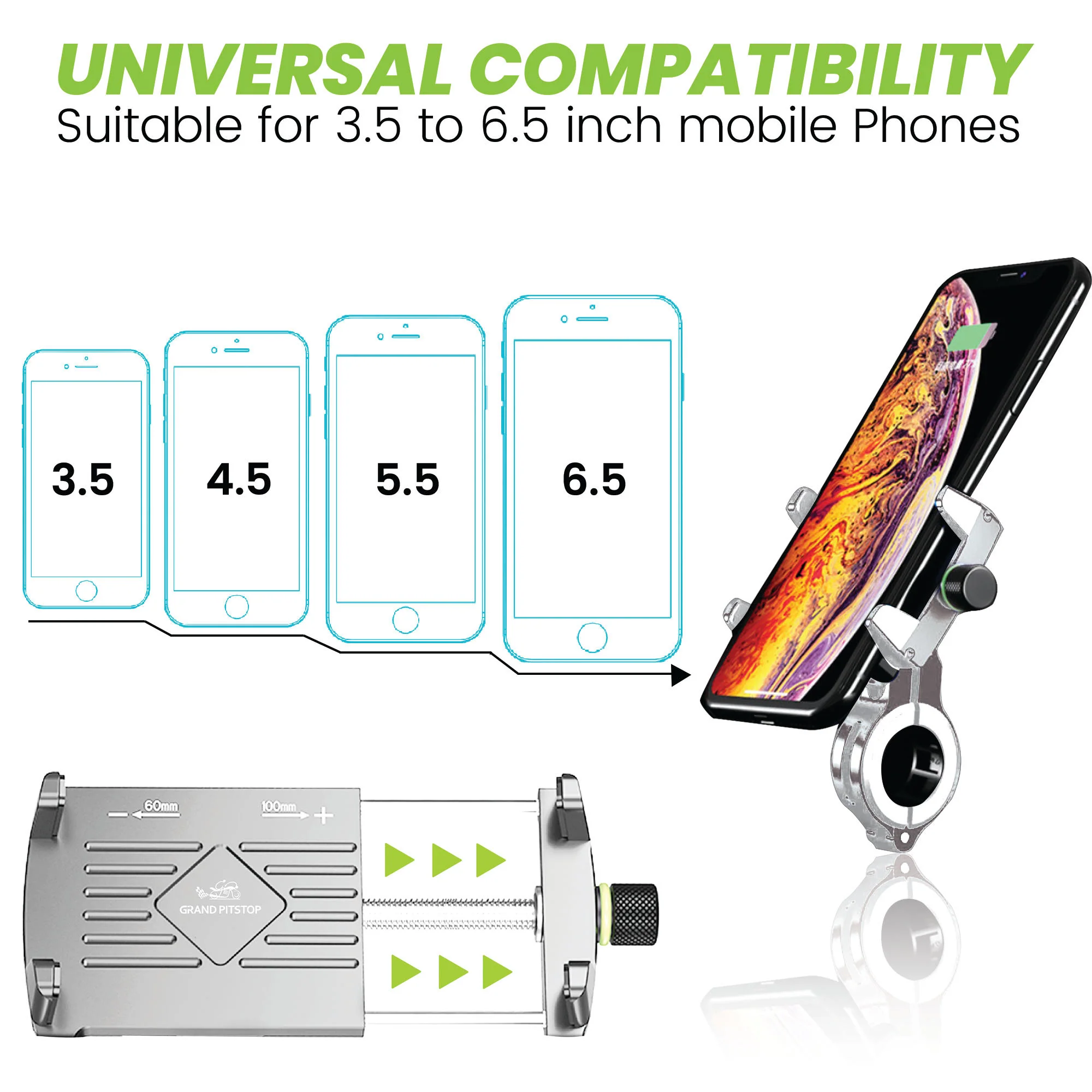 Claw Grip Aluminium Mobile Holder Mount - Silver - Image 4