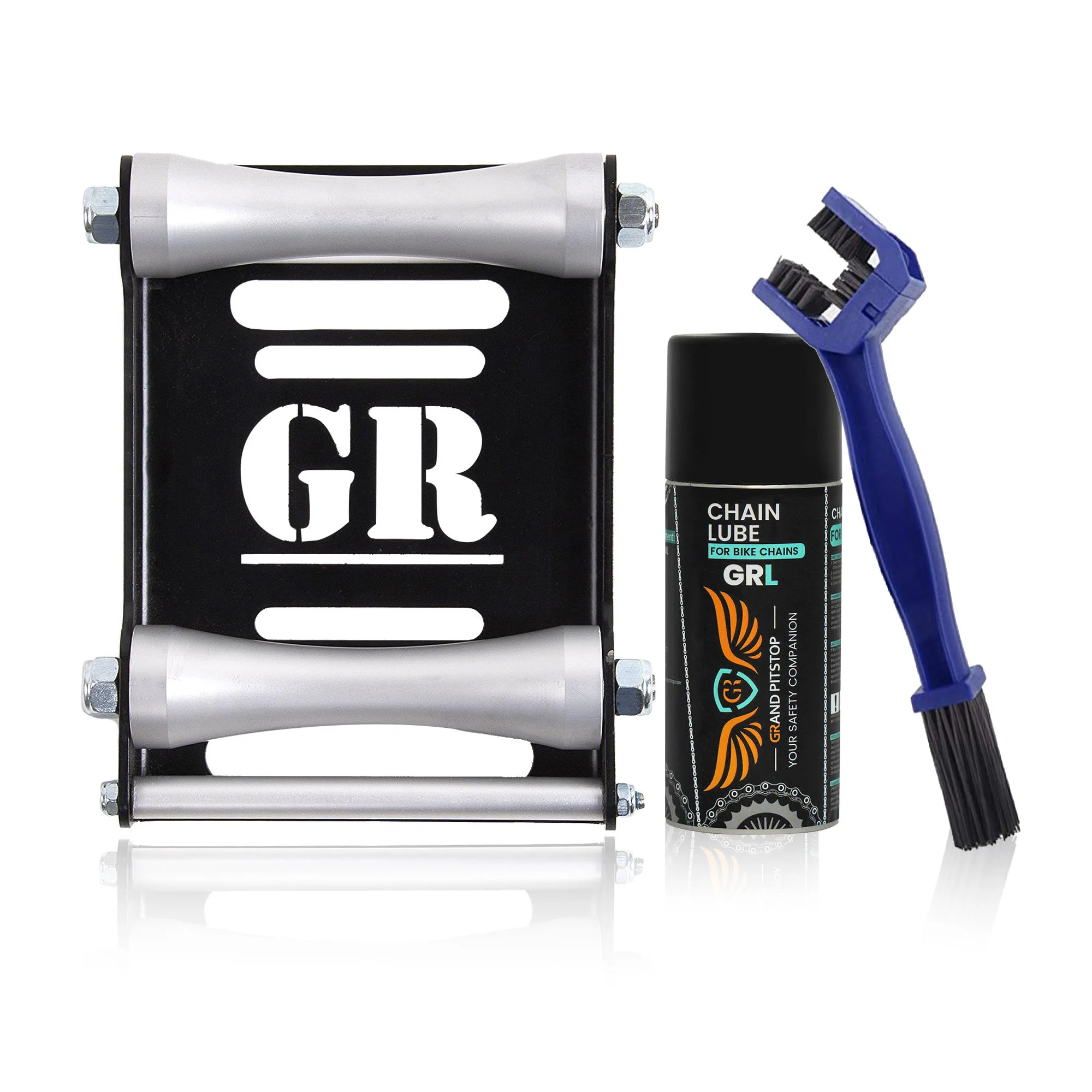 Combo of Chain Cleaning Brush & GR Chain Lube-160ml & GRoller Large