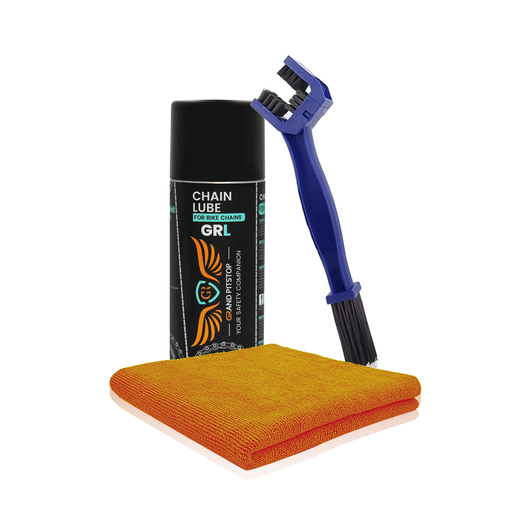 Combo of Chain Cleaning Brush & GR Chain Lube-160ml & Microfiber Cloth