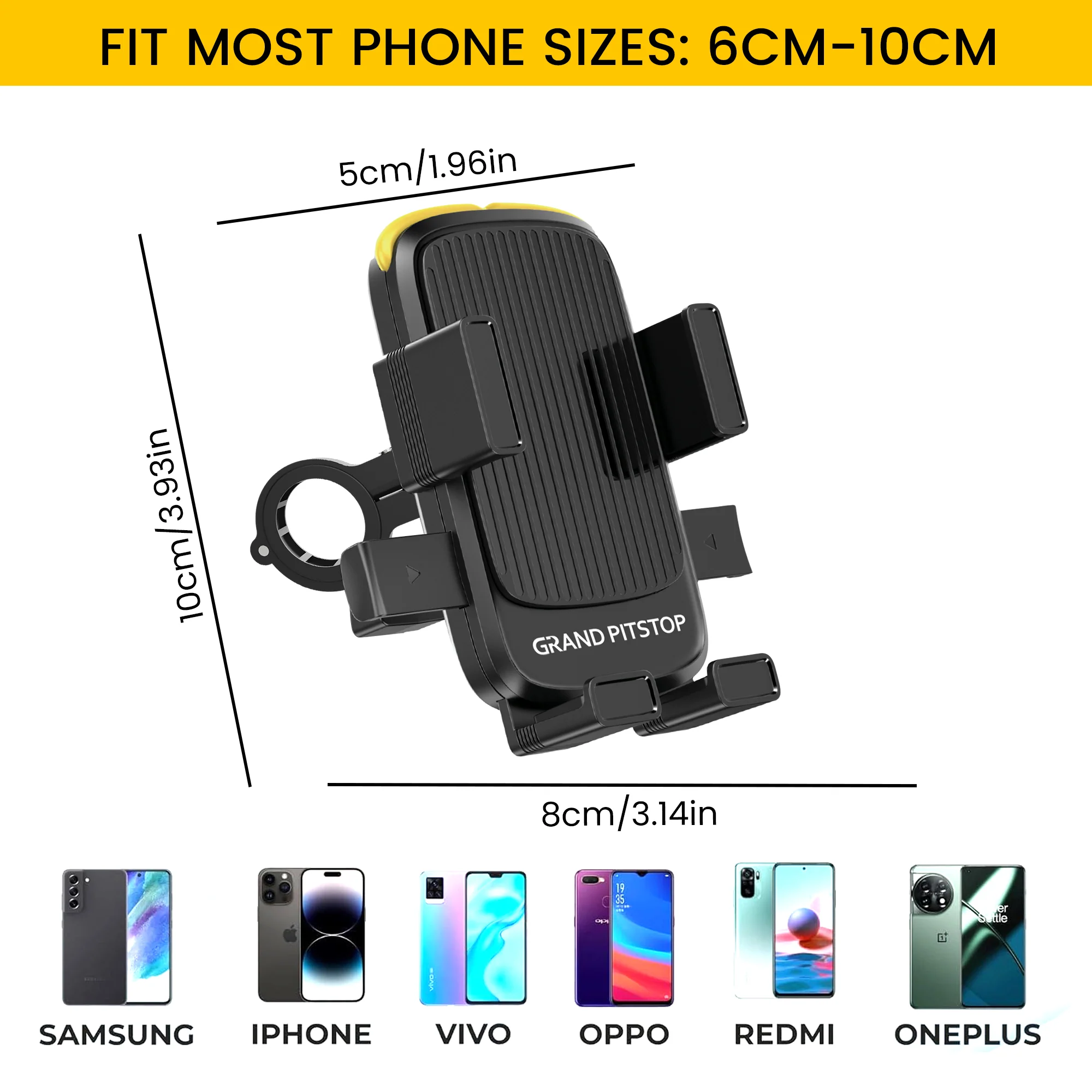 Cool Grip B3 Bike Handlebar Mobile Holder with One Click Locking - Black - Image 4
