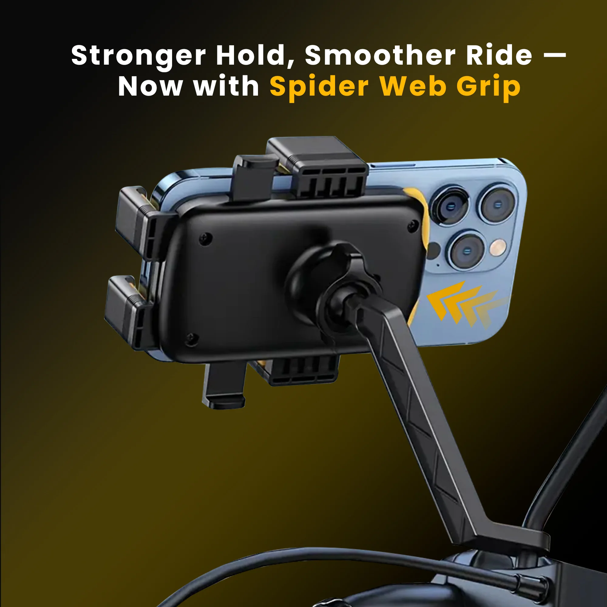 Cool Grip B3 Bike Mirror Mount Mobile Holder with One Click Locking - Black - Image 6