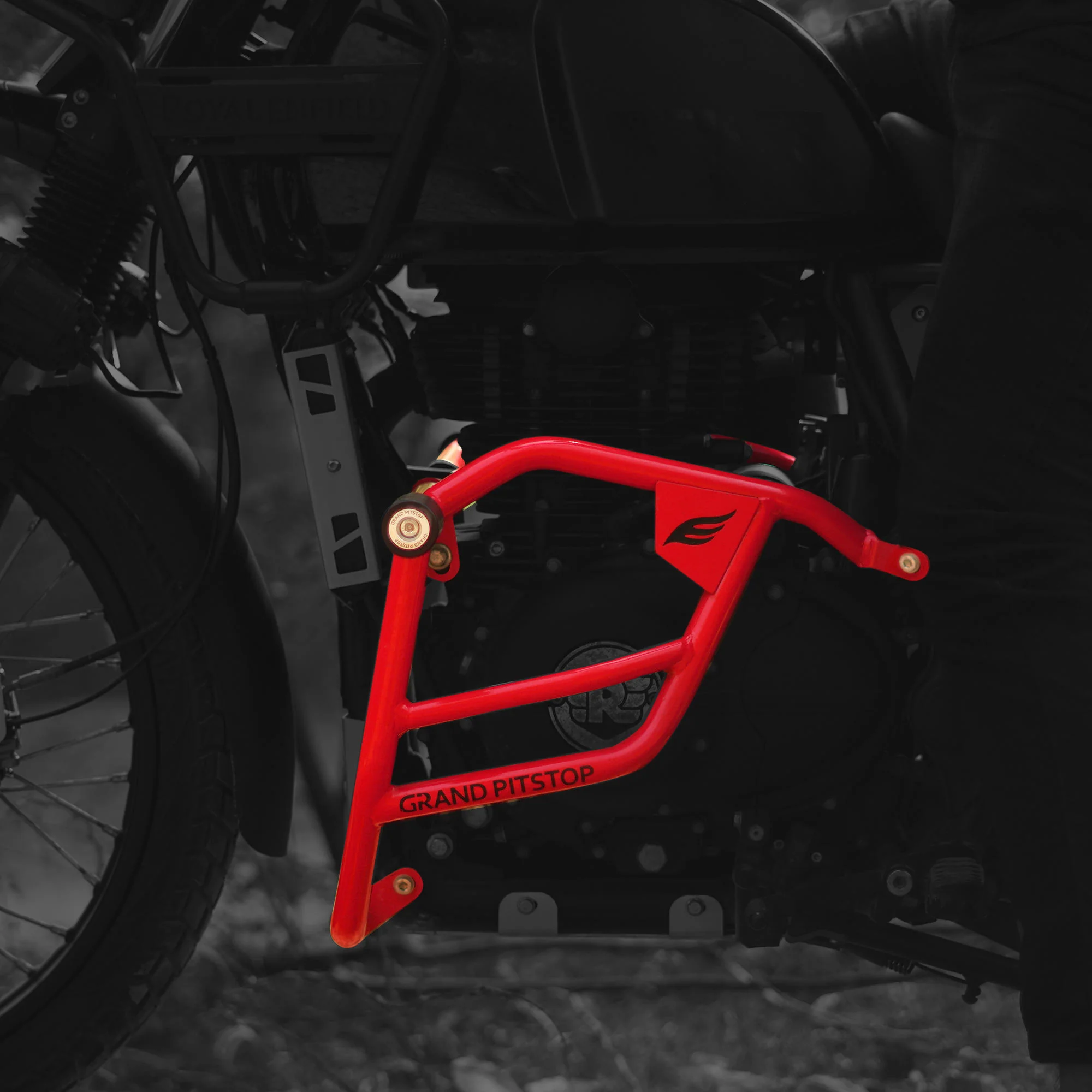 Crash Guard (Pair) for Royal Enfield Scram 411 - Red - Image 3