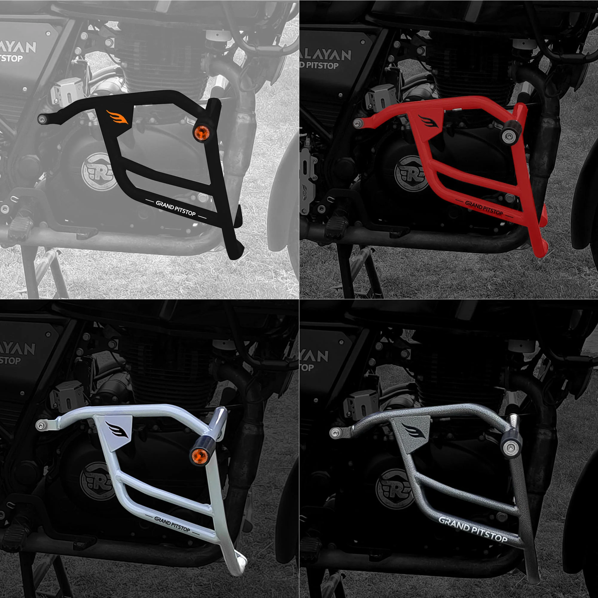 Crash Guard (Pair) for Royal Enfield Scram 411 - Red - Image 6