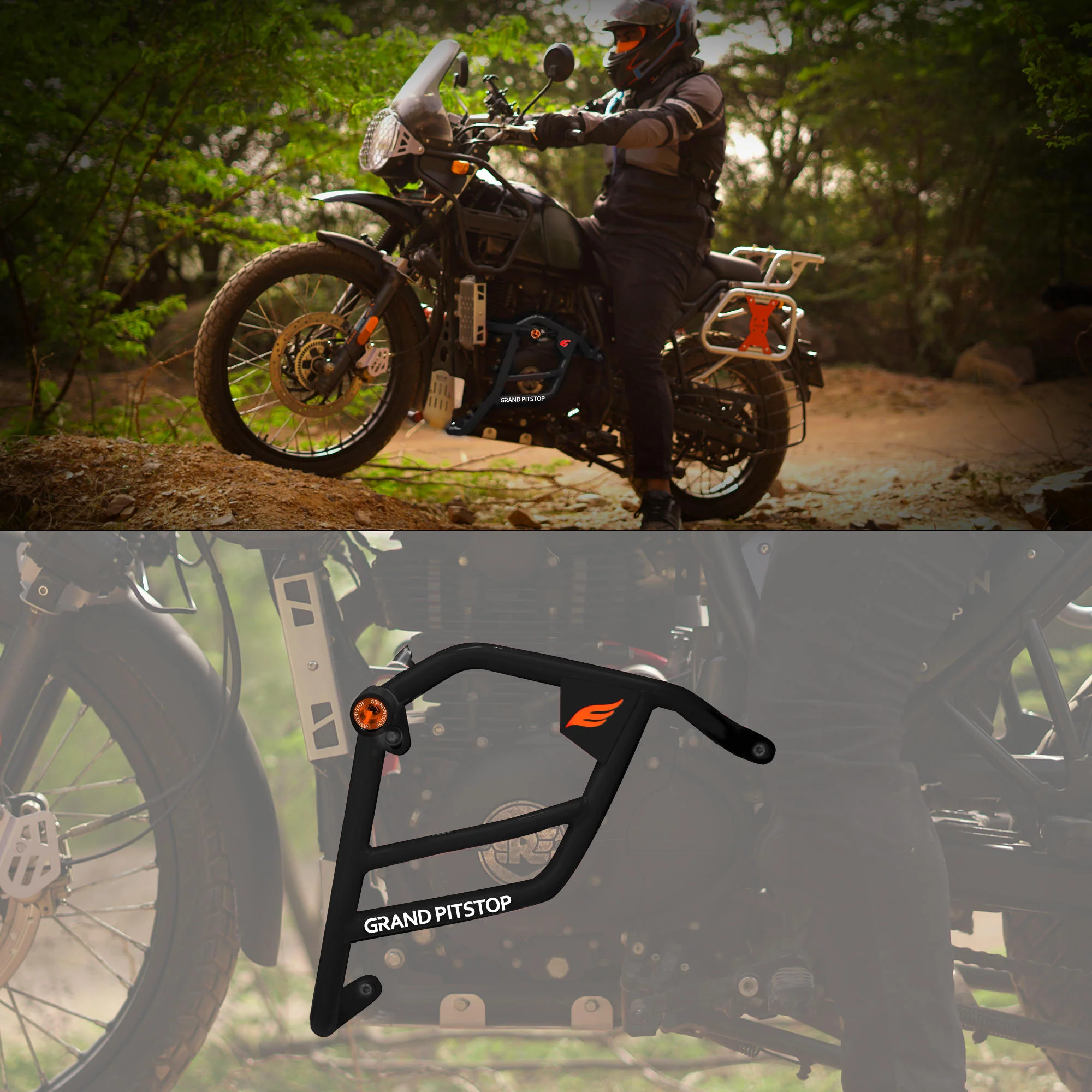 Crash Guard With Slider For Royal Enfield Himalayan - Black - Image 3