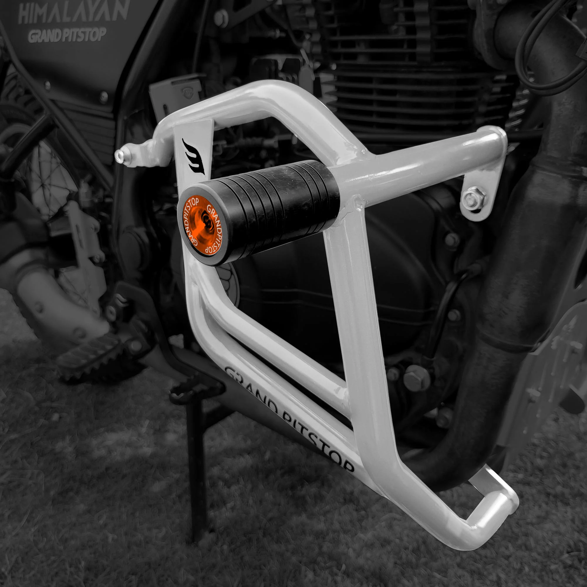 Crash Guard With Slider For Royal Enfield Himalayan - Silver - Image 6