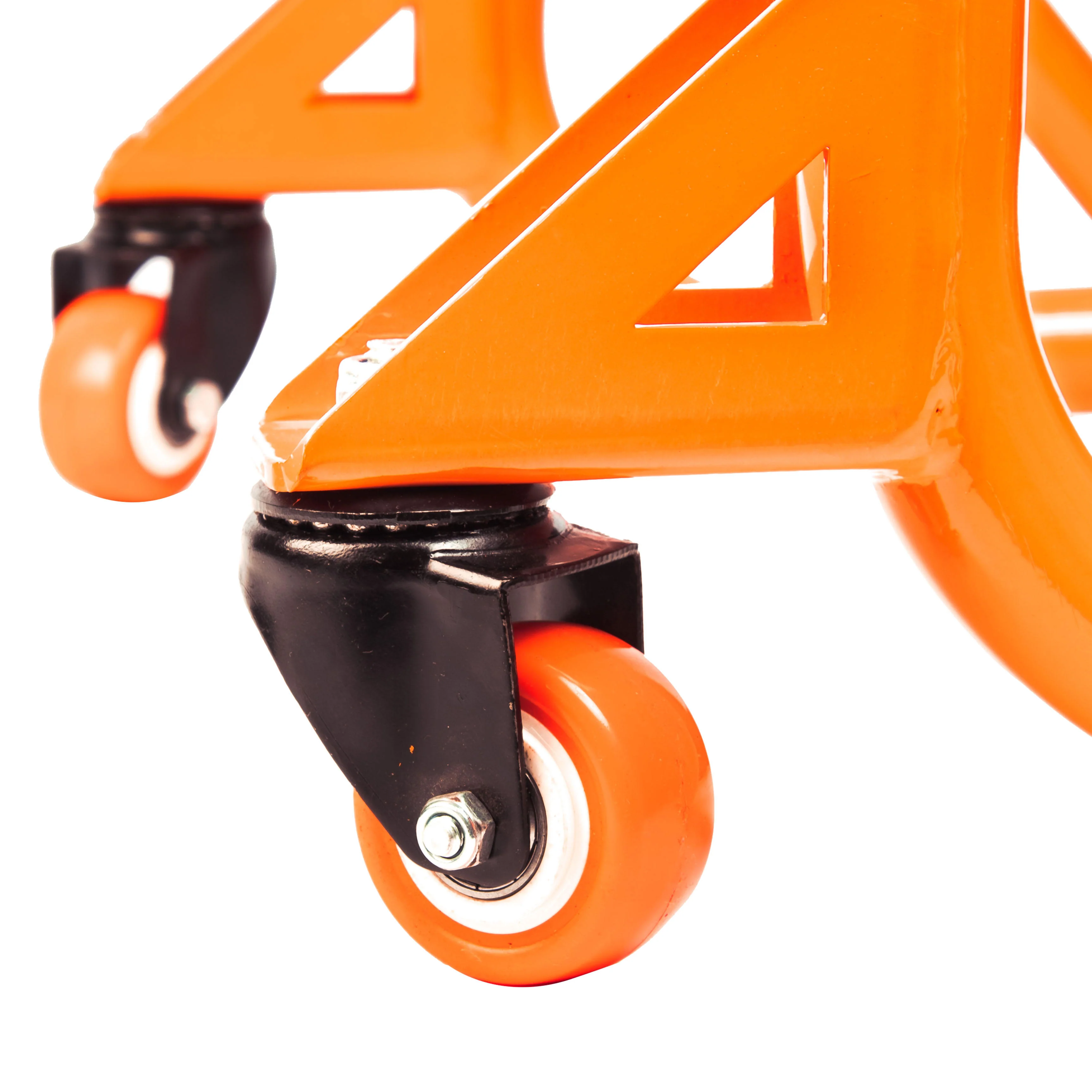 Dismantlable Rear Paddock Stand With 360 Rotation & Skate Wheels (Bike Wt upto: 280 kgs) - Black-Orange - Image 9