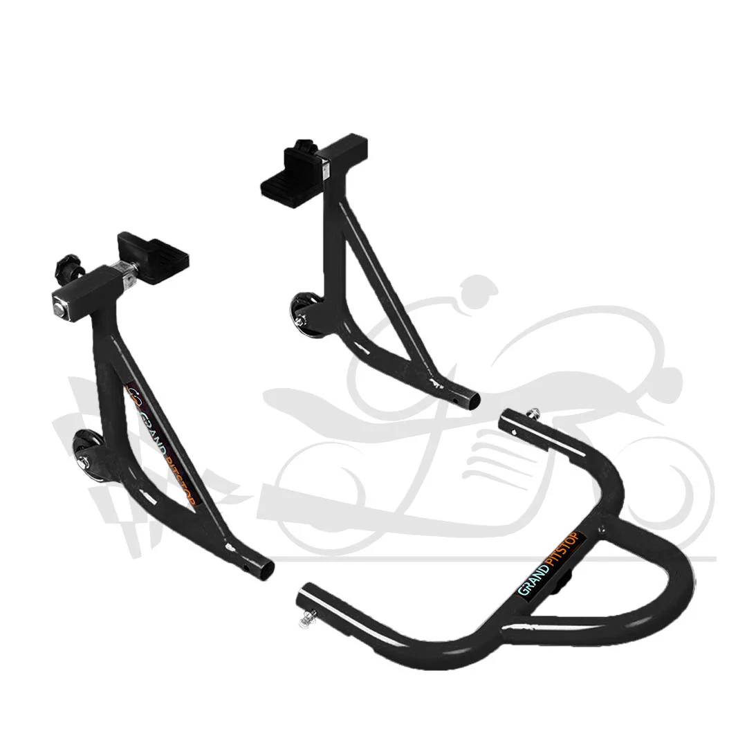 Dismantlable Rear Paddock Stand With Skate Wheels (Bike Wt upto: 450 kgs) - Black - Image 4
