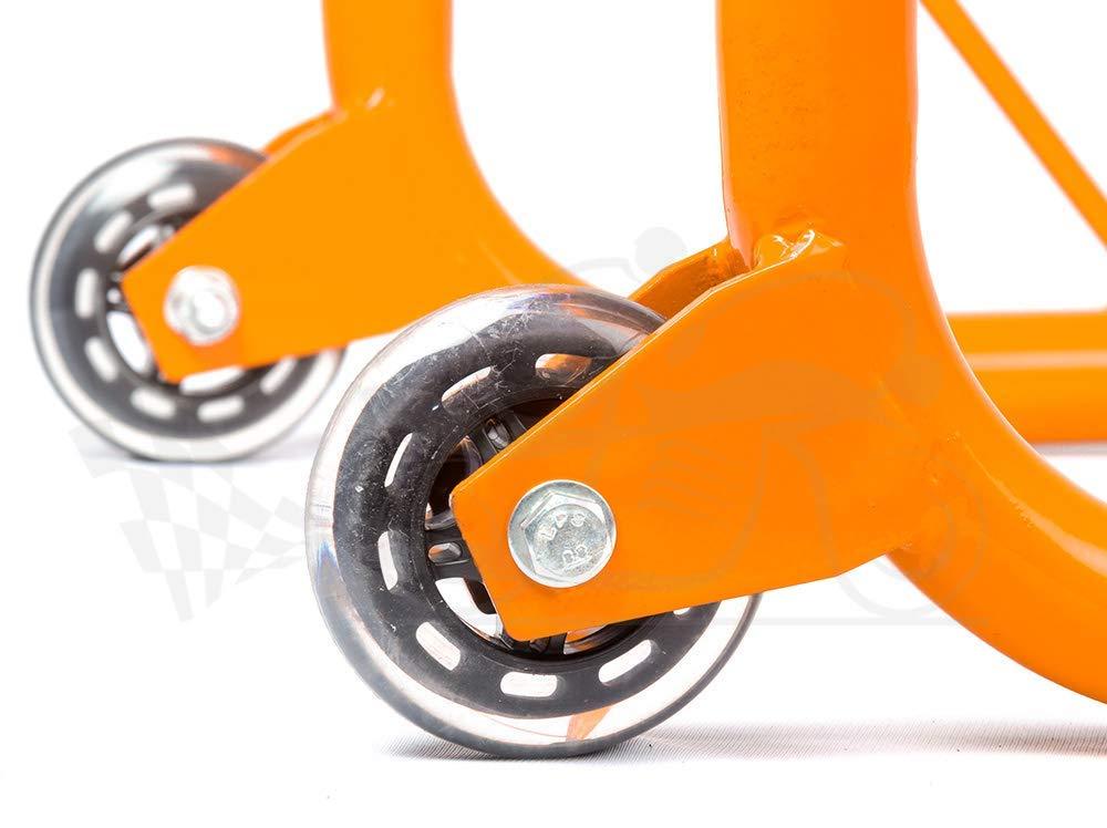 Dismantlable Rear Paddock Stand & Skate Wheels (Bike Wt upto: 450 kgs) - Black-Orange - Image 9
