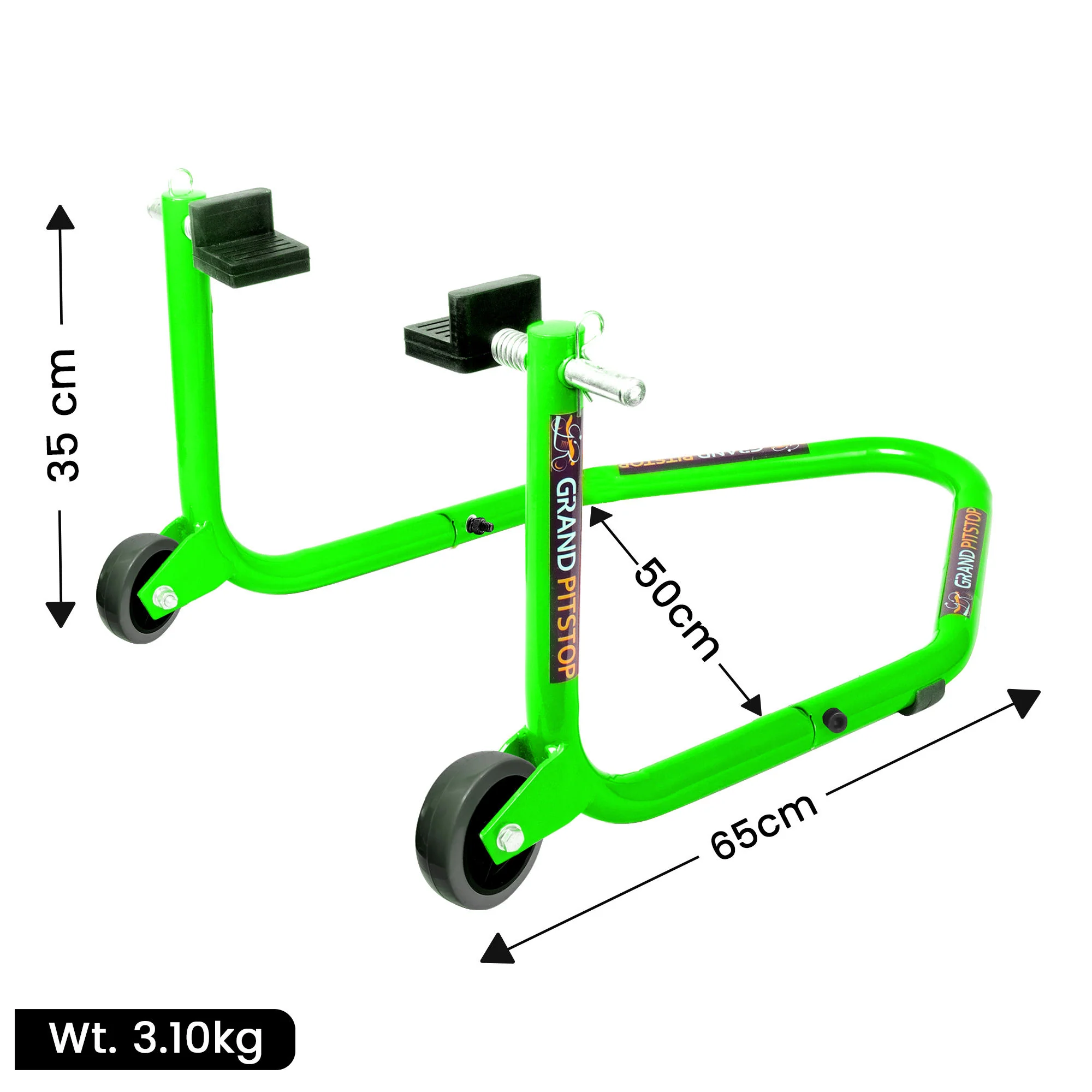 Dismantlable Rear Paddock Without Skate Wheels (upto 185 kg) - Green - Image 5