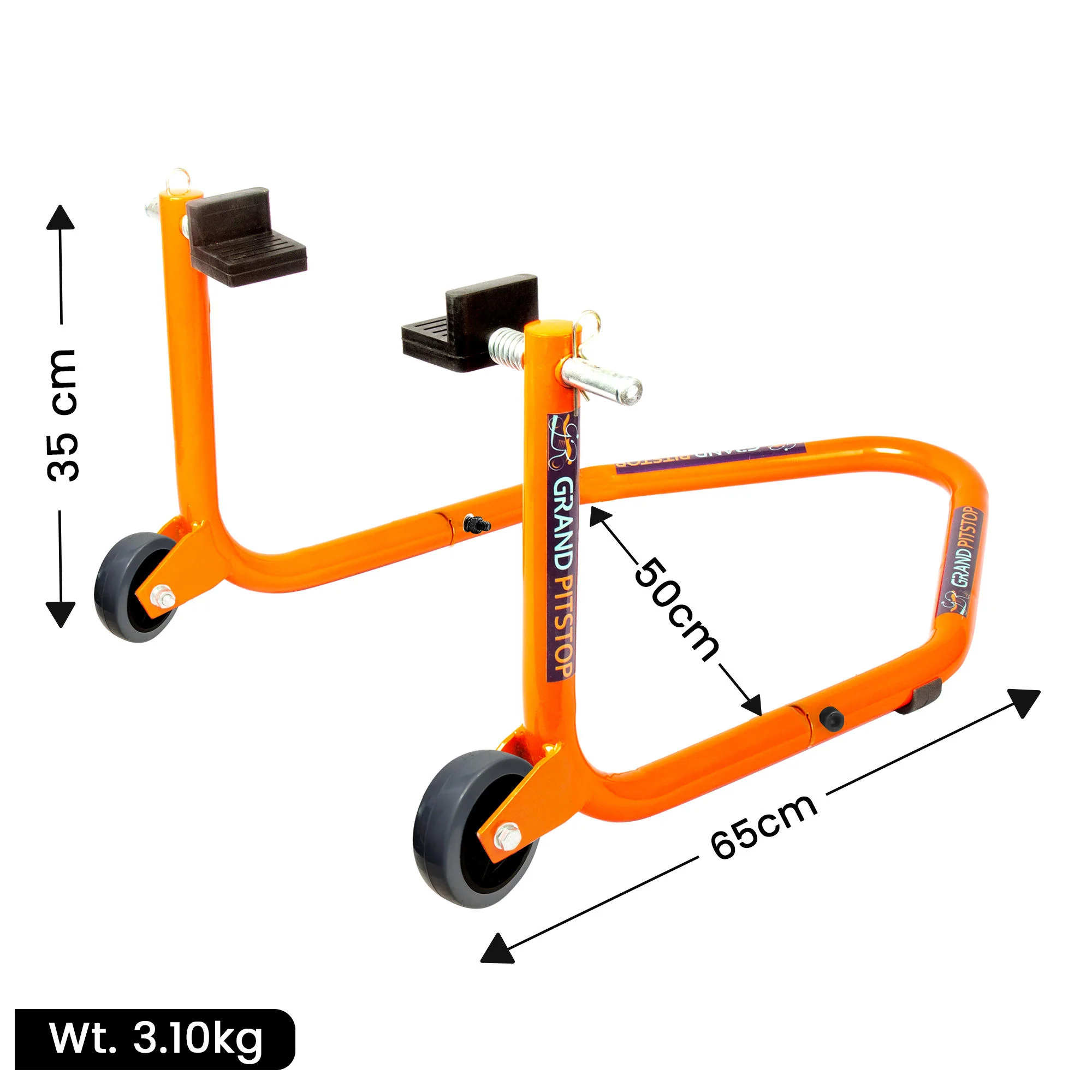 Dismantlable Rear Paddock Without Skate Wheels (upto 185 kg) - Orange - Image 5