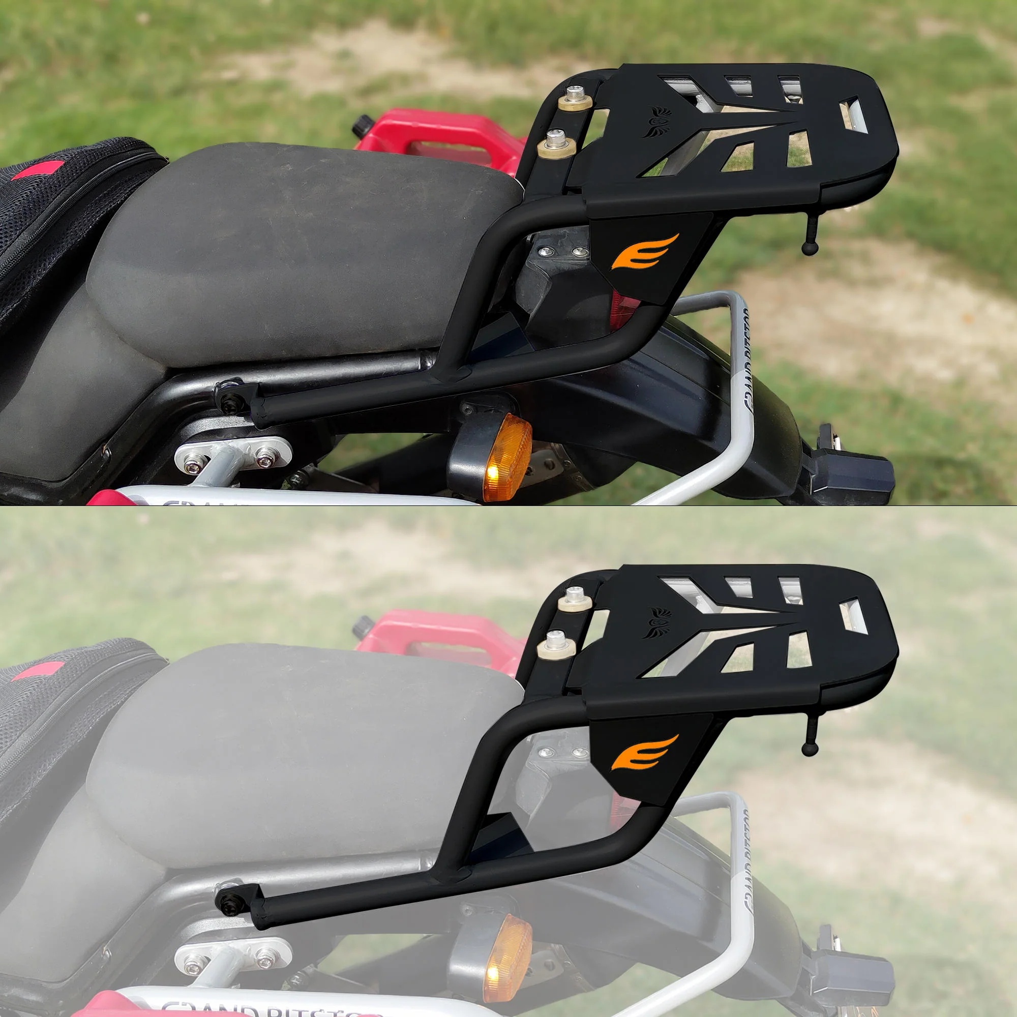 Extended Top Rack Carrier With Plate for Royal Enfield Himalayan (Compatible with Pillion Seat Backrest) - Black - Image 4