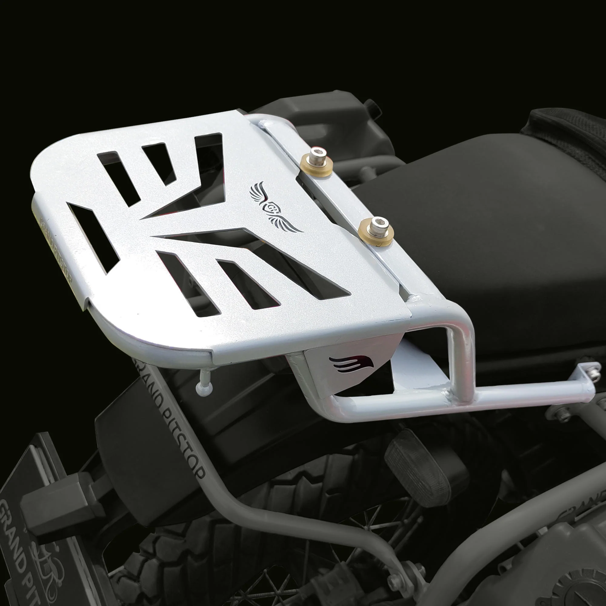 Extended Top Rack Carrier With Plate for Royal Enfield Himalayan (Compatible with Pillion Seat Backrest) - Silver - Image 4