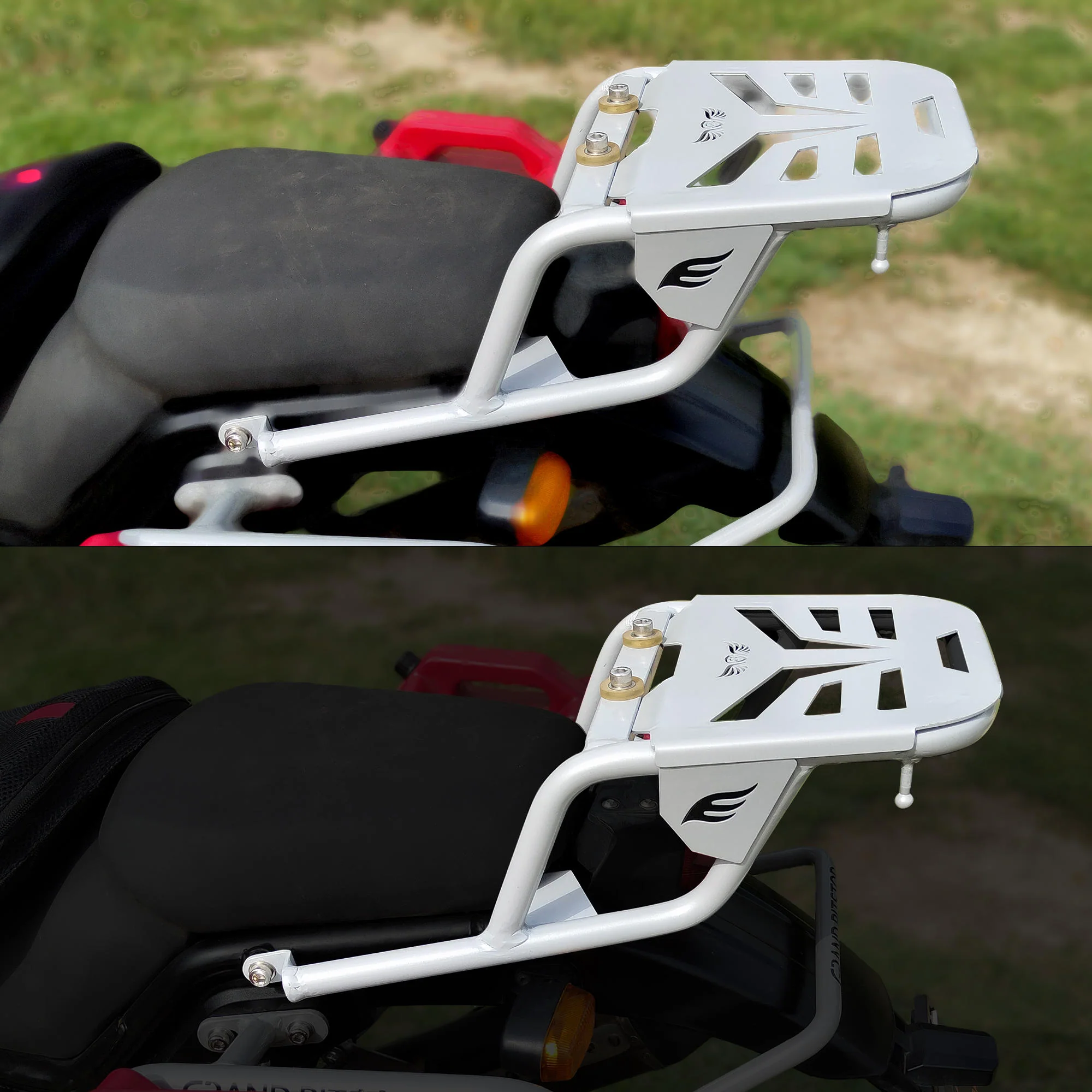 Extended Top Rack Carrier With Plate for Royal Enfield Himalayan (Compatible with Pillion Seat Backrest) - Silver - Image 5