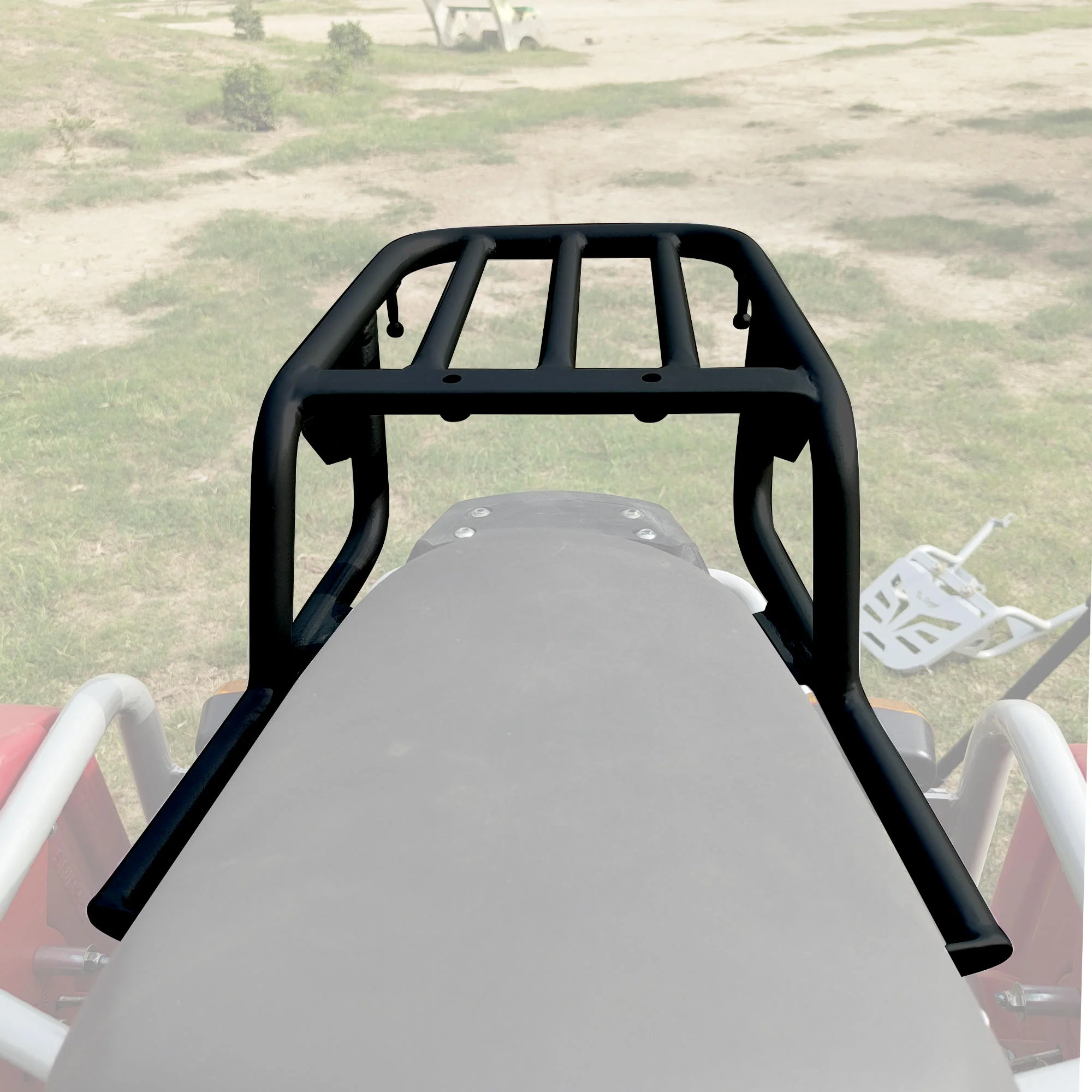 Extended Top Rack Carrier Without Plate for Royal Enfield Himalayan (Compatible with Pillion Seat Backrest) - Black - Image 4