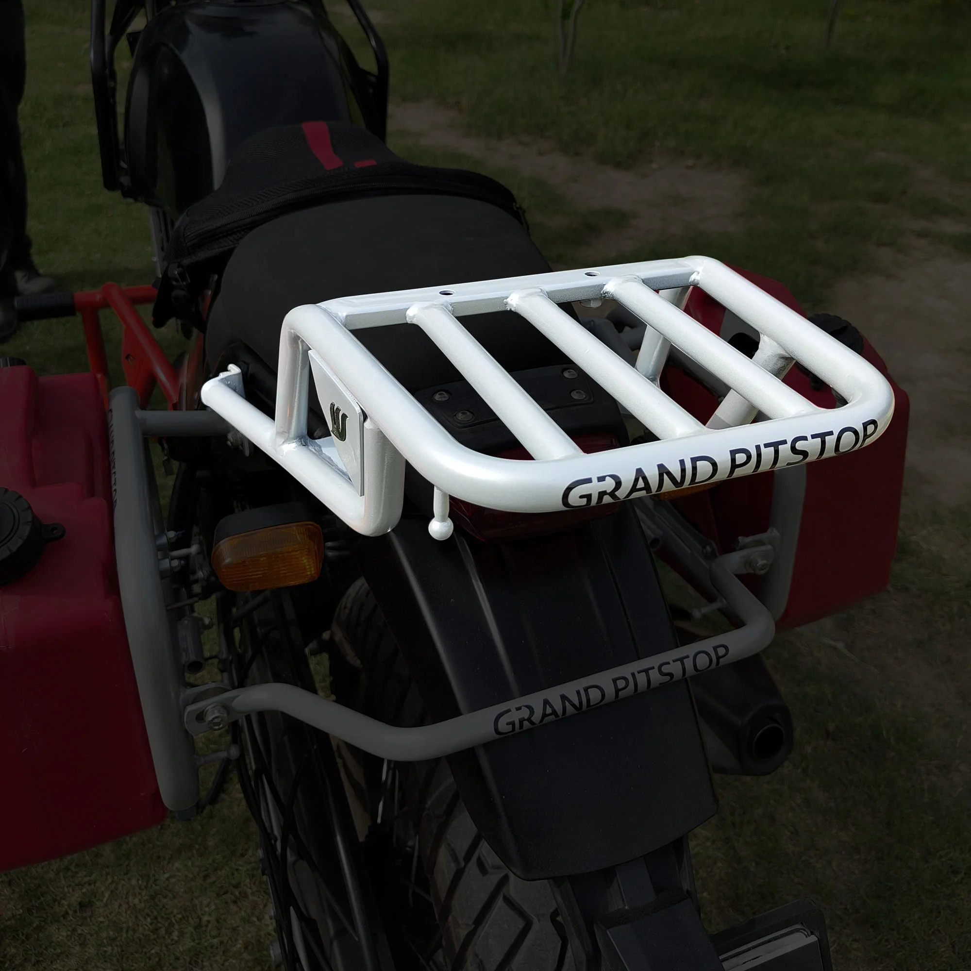 Extended Top Rack-Carrier Without Plate (compatible with Pillion Backrest) For Royal Enfield Himalayan - Silver - Image 2