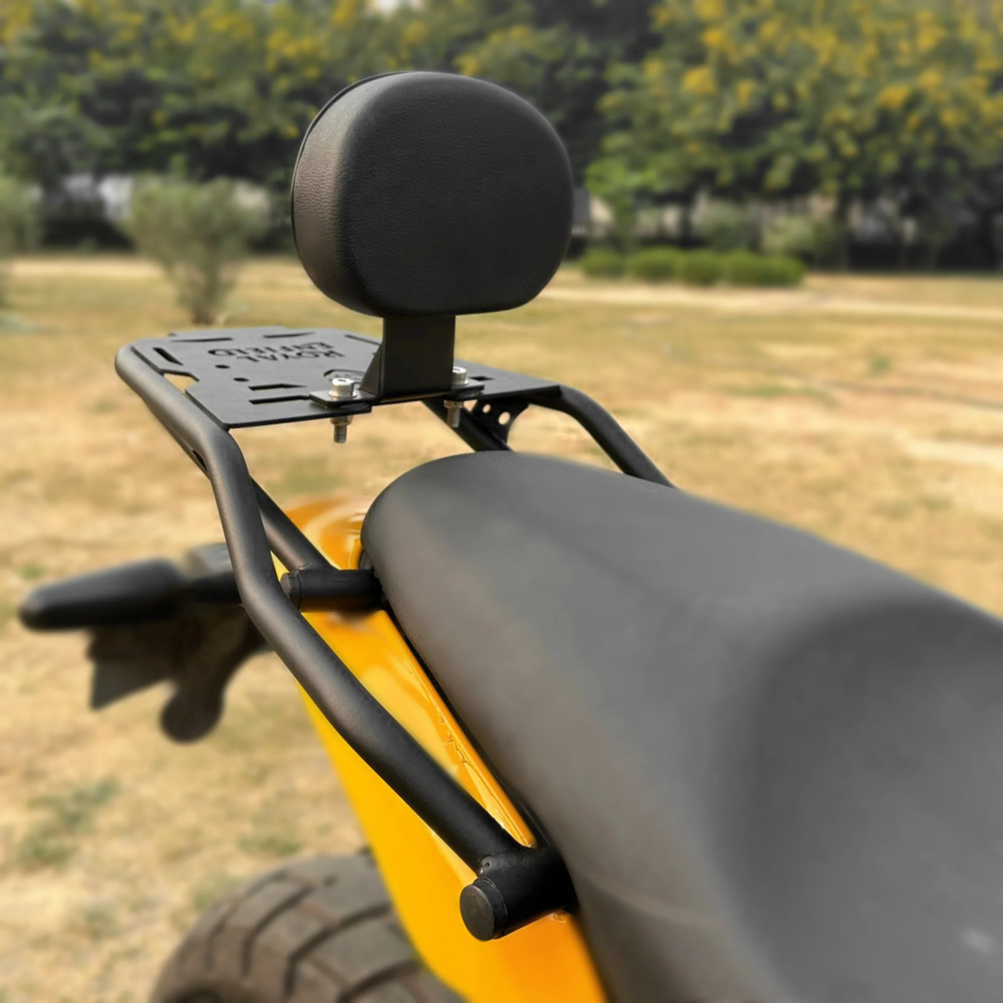 Extended Top Rack Carrier With Backrest for Royal Enfield Guerrilla 450 - Black - Image 5