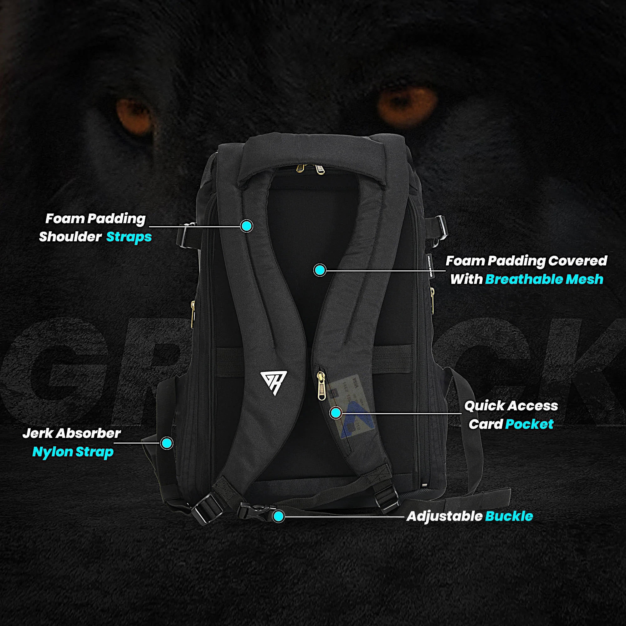 GR Pack Anti Theft 25l Backpack - Matte Black - Image 3