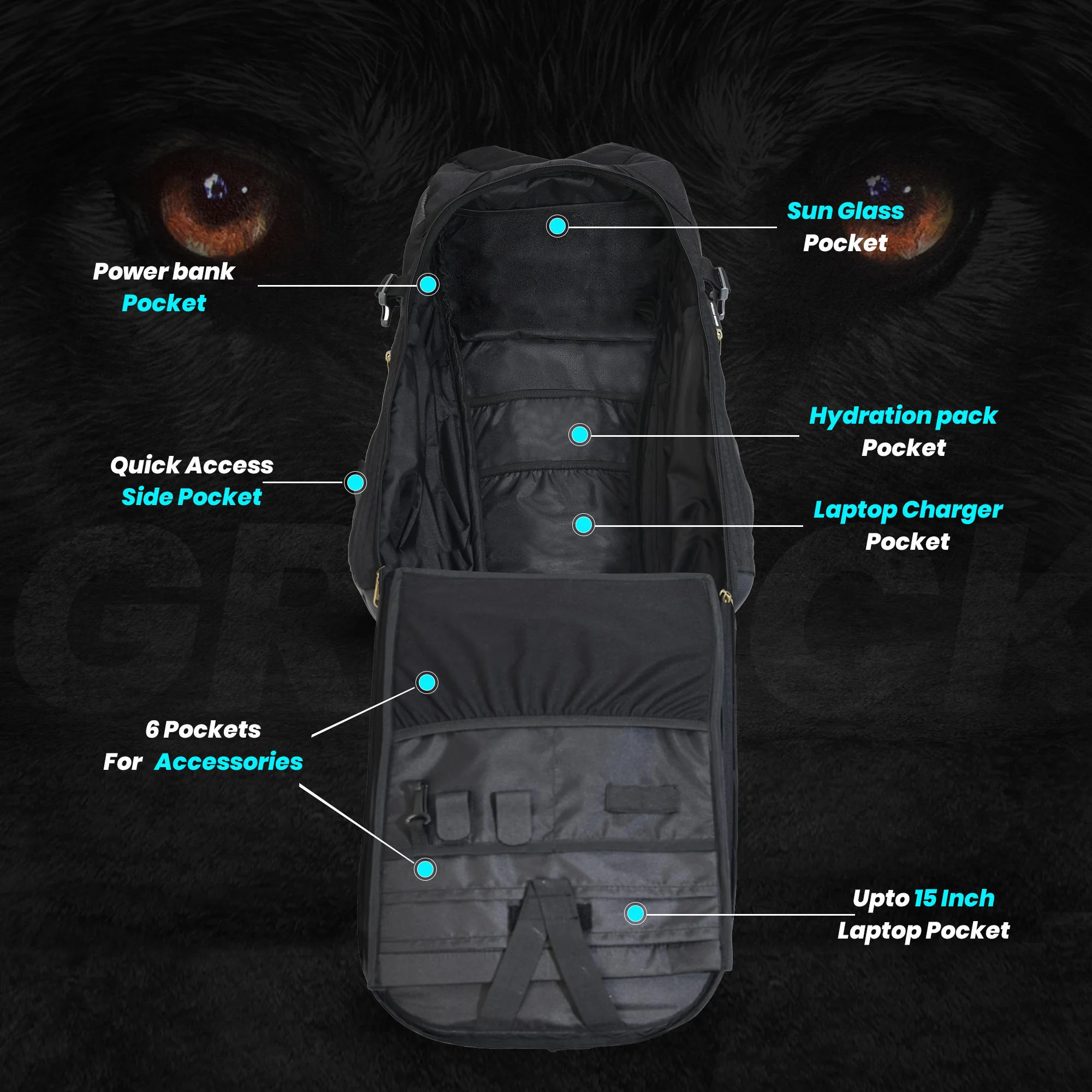 GR Pack Anti Theft 25l Backpack - Matte Black - Image 5