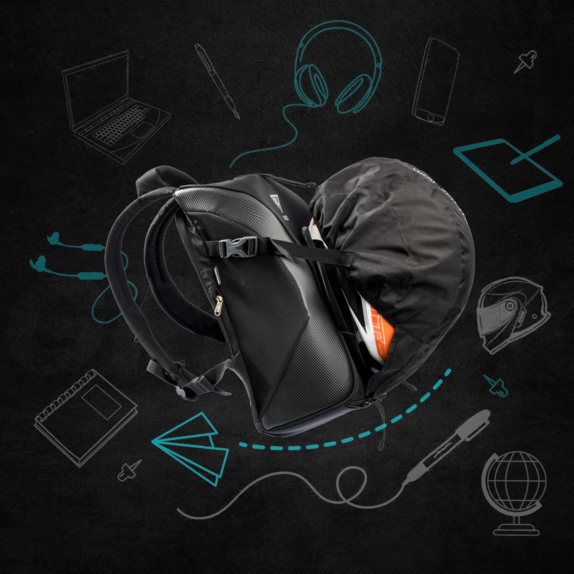 GR Pack Anti Theft 25l Backpack - Matte Black - Image 8