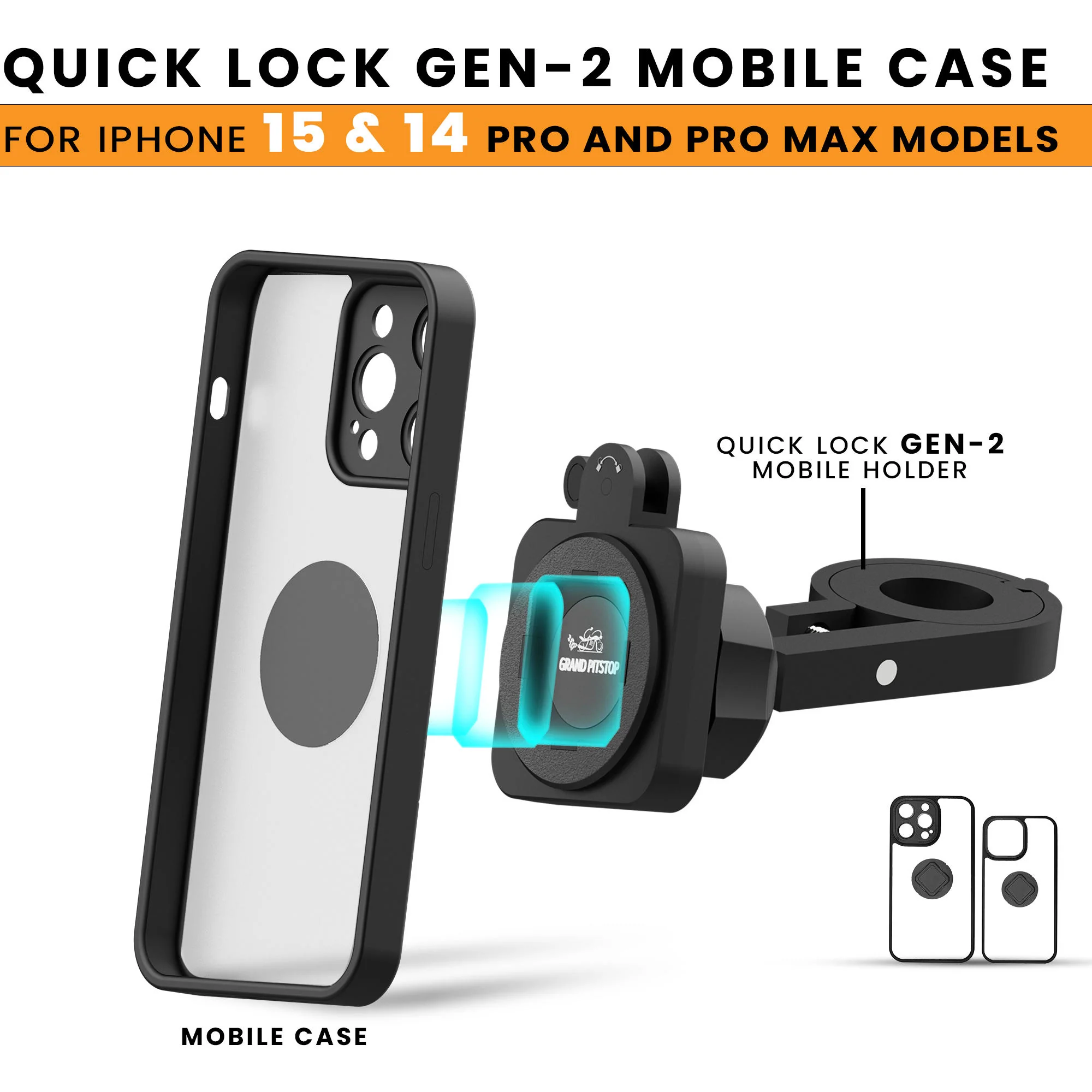 iPhone 15 Pro Max Case Cover for Gen-2 Mobile Holder: Durable, Shockproof, and Secure Fit with Ultra MAG-Lock Compatibility - Image 3