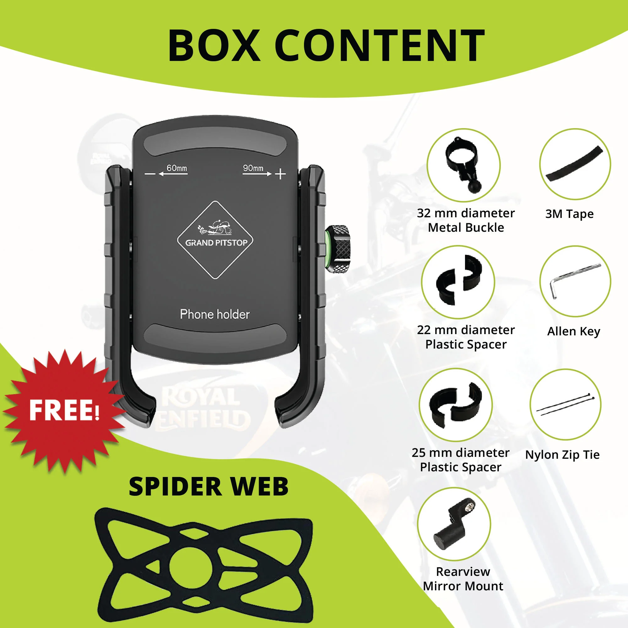 Jaw Grip Aluminium Mobile Holder without Charger - Black - Image 4