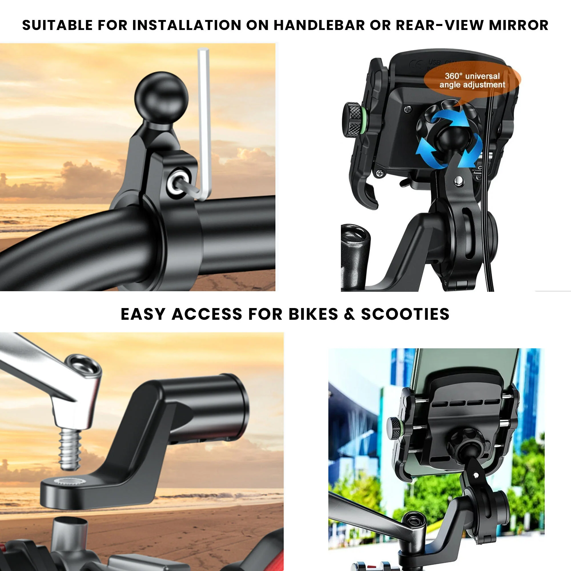 Jaw Grip Aluminium Mobile Holder without Charger - Black - Image 6