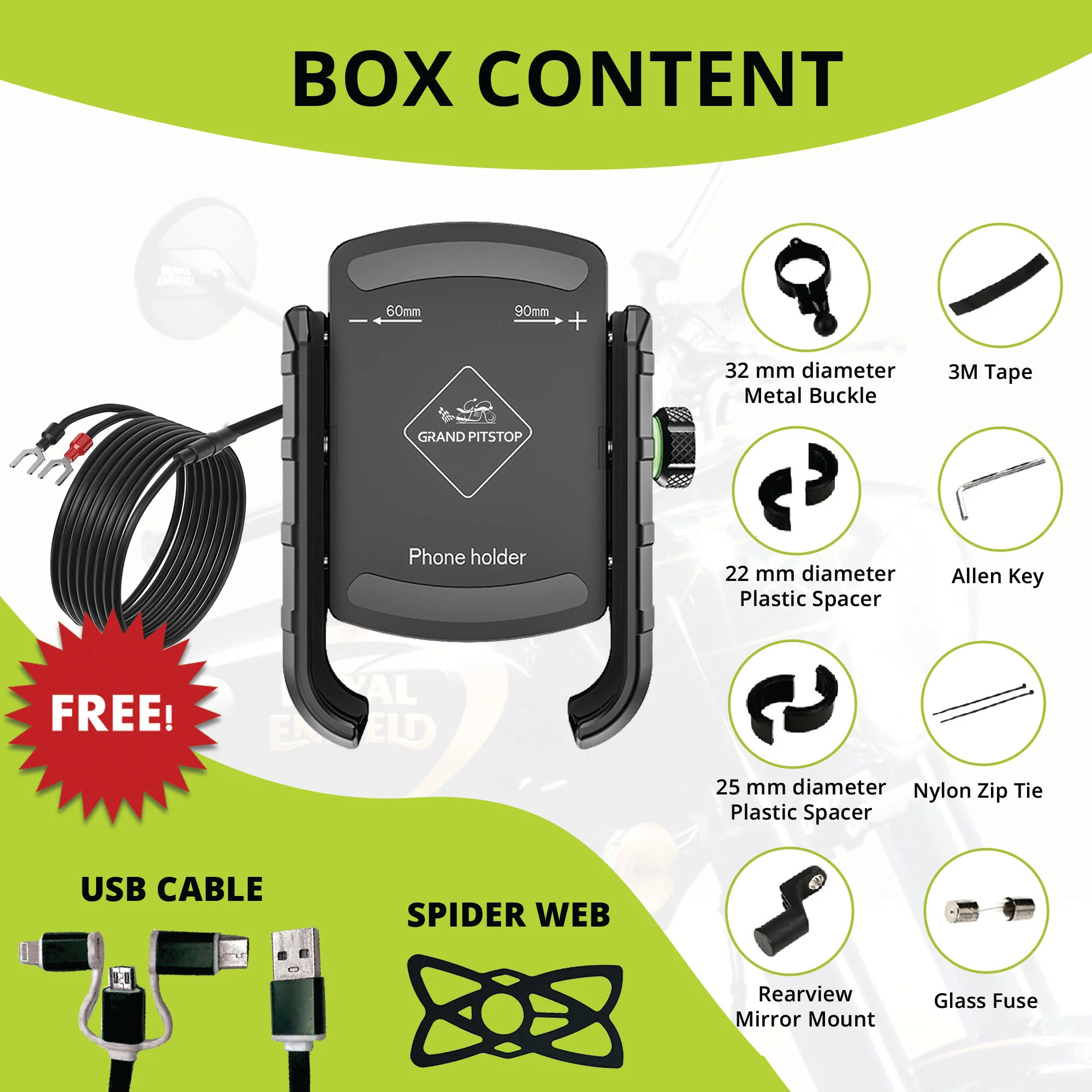 Jaw Grip Aluminium Mobile Holder With Charger - Black - Image 4