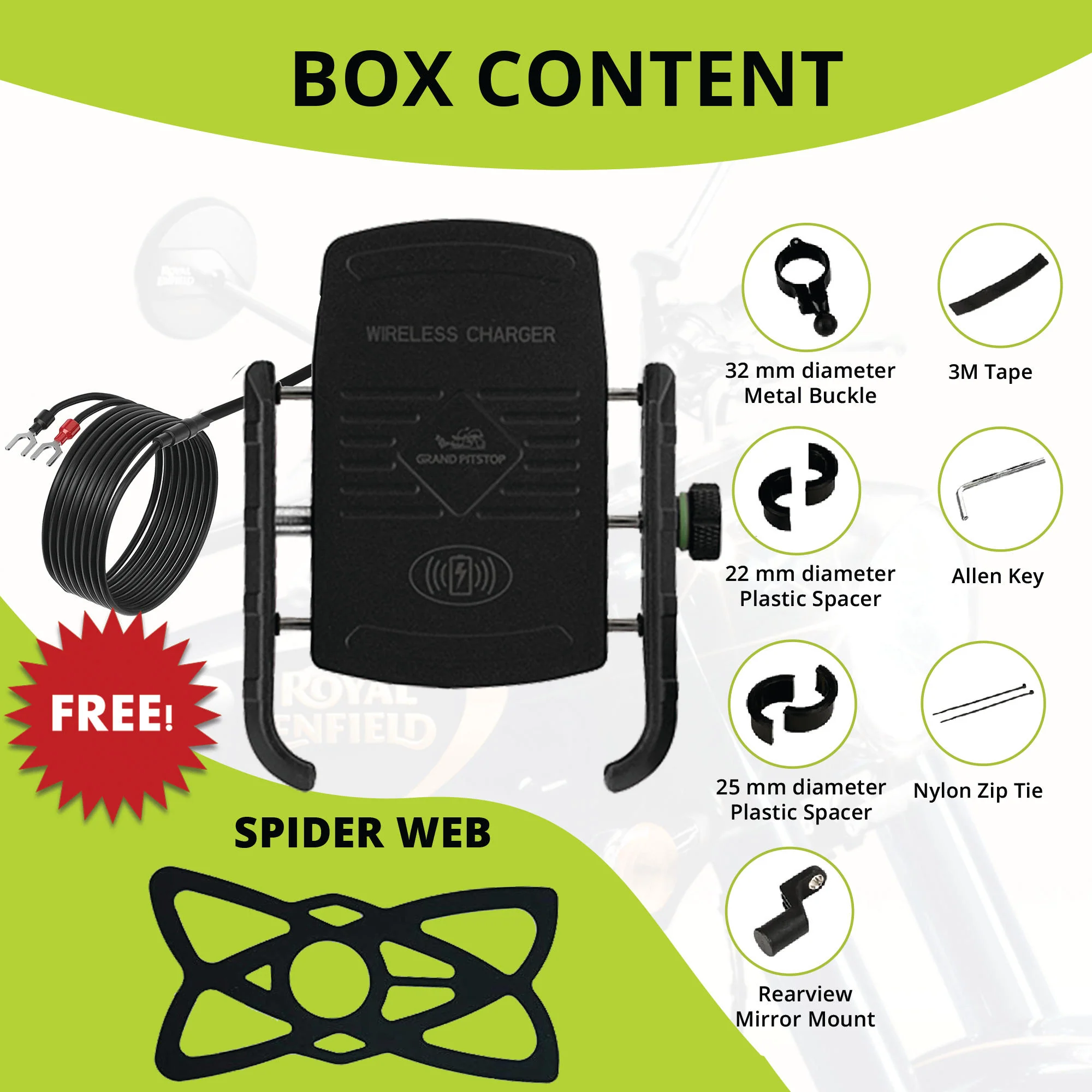 Jaw Grip Mobile Holder with 15W Wireless Charger - Black - Image 3