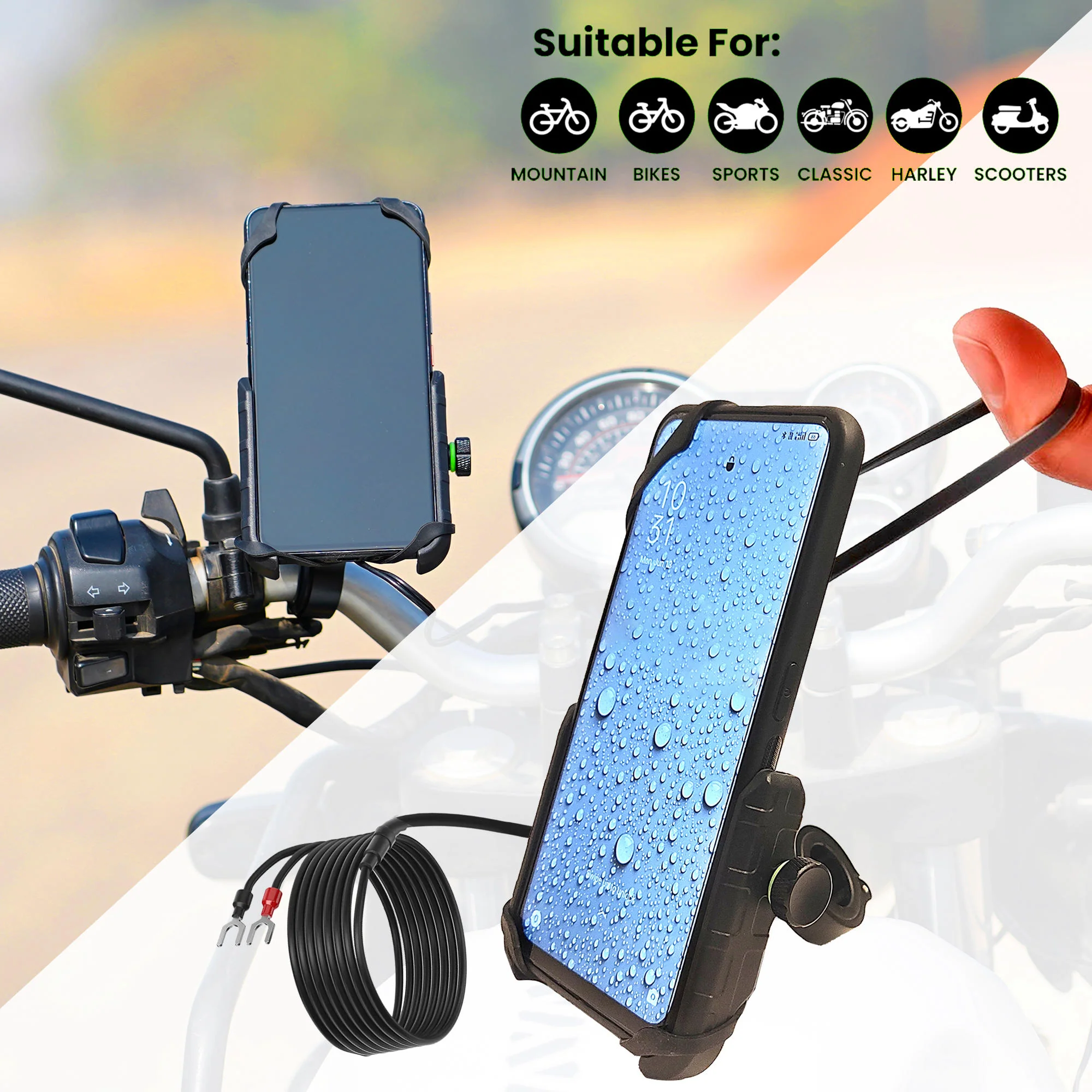 Jaw Grip Mobile Holder with 15W Wireless Charger - Black - Image 4
