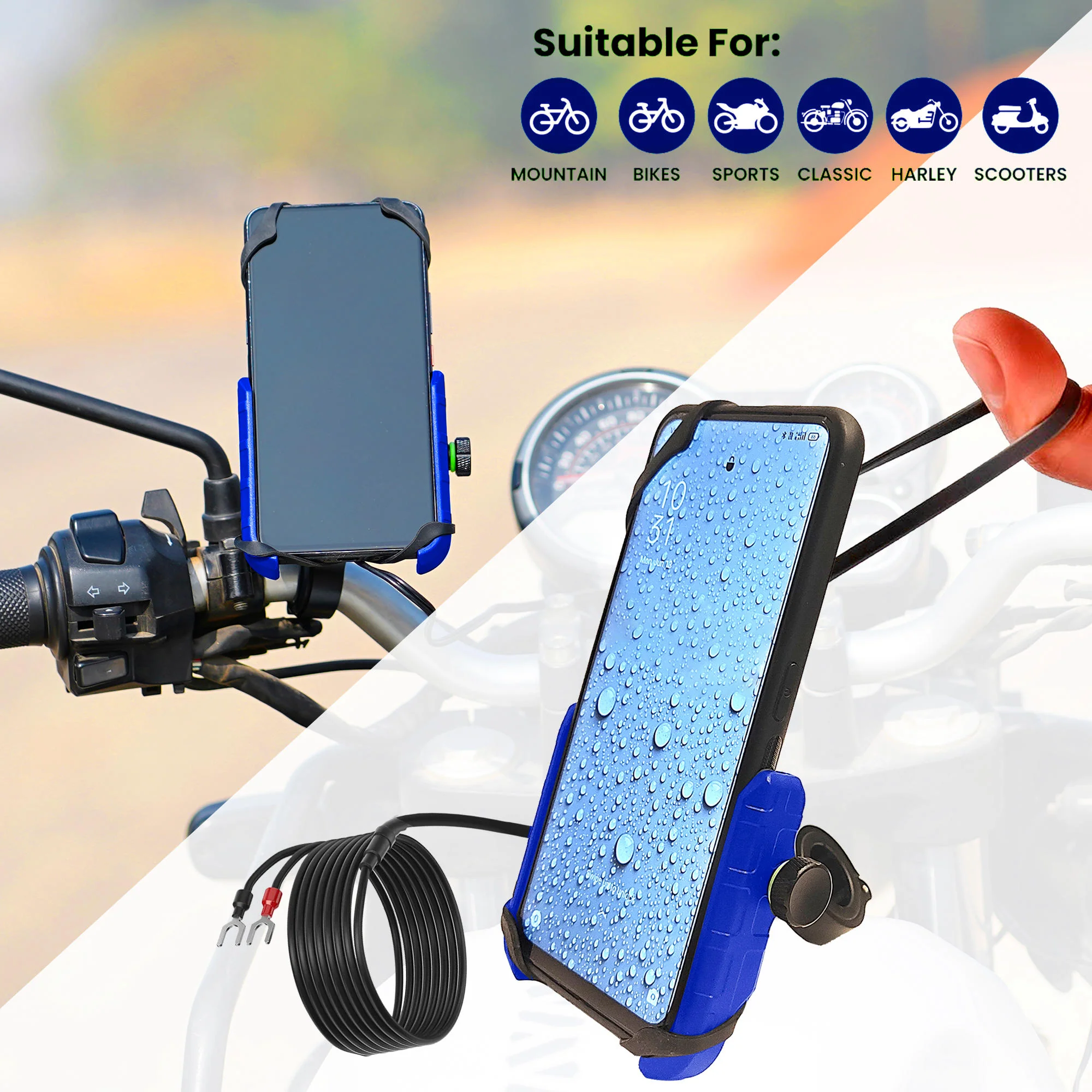 Jaw Grip Mobile Holder with 15W Wireless Charger - Blue - Image 5