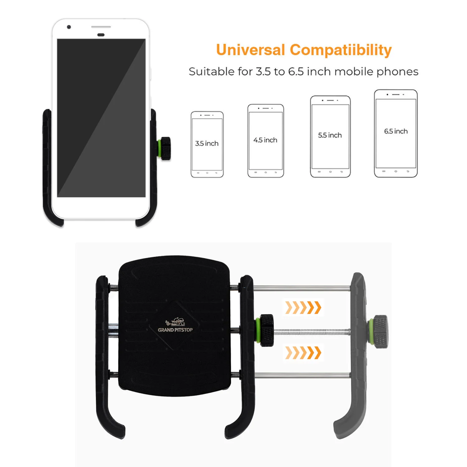 Jaw Grip Mobile Holder with Charger - Black - Image 3