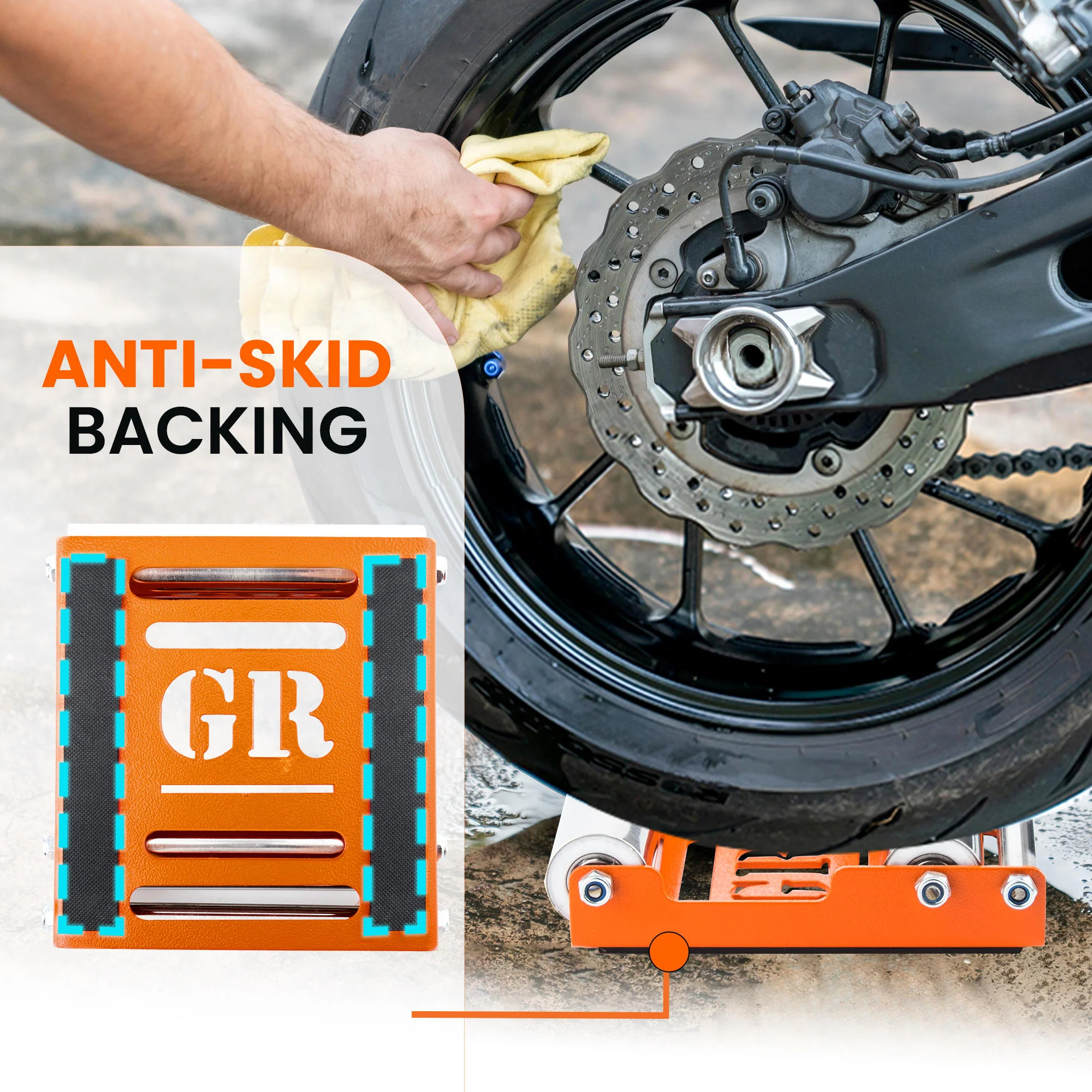 GRoller - Paddock Stand Replacement (Medium - Bike Wt. 220 kg) - Orange - Image 5