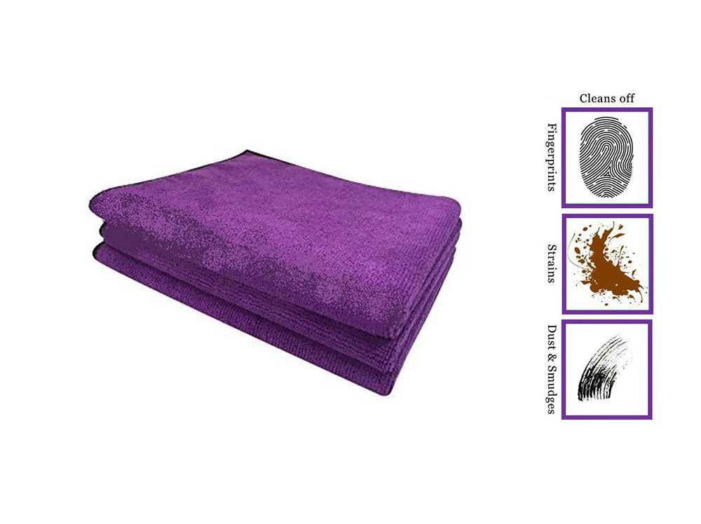 Microfiber Cleaning Cloth for Bike & Car (30 cm X 70 cm) - Pack of 2 (Brown and Purple) - Image 4