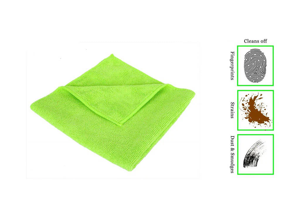Microfiber Cleaning Cloth for Bike & Car (30 cm X 70 cm) - Pack of 2 (Purple and Green) - Image 3