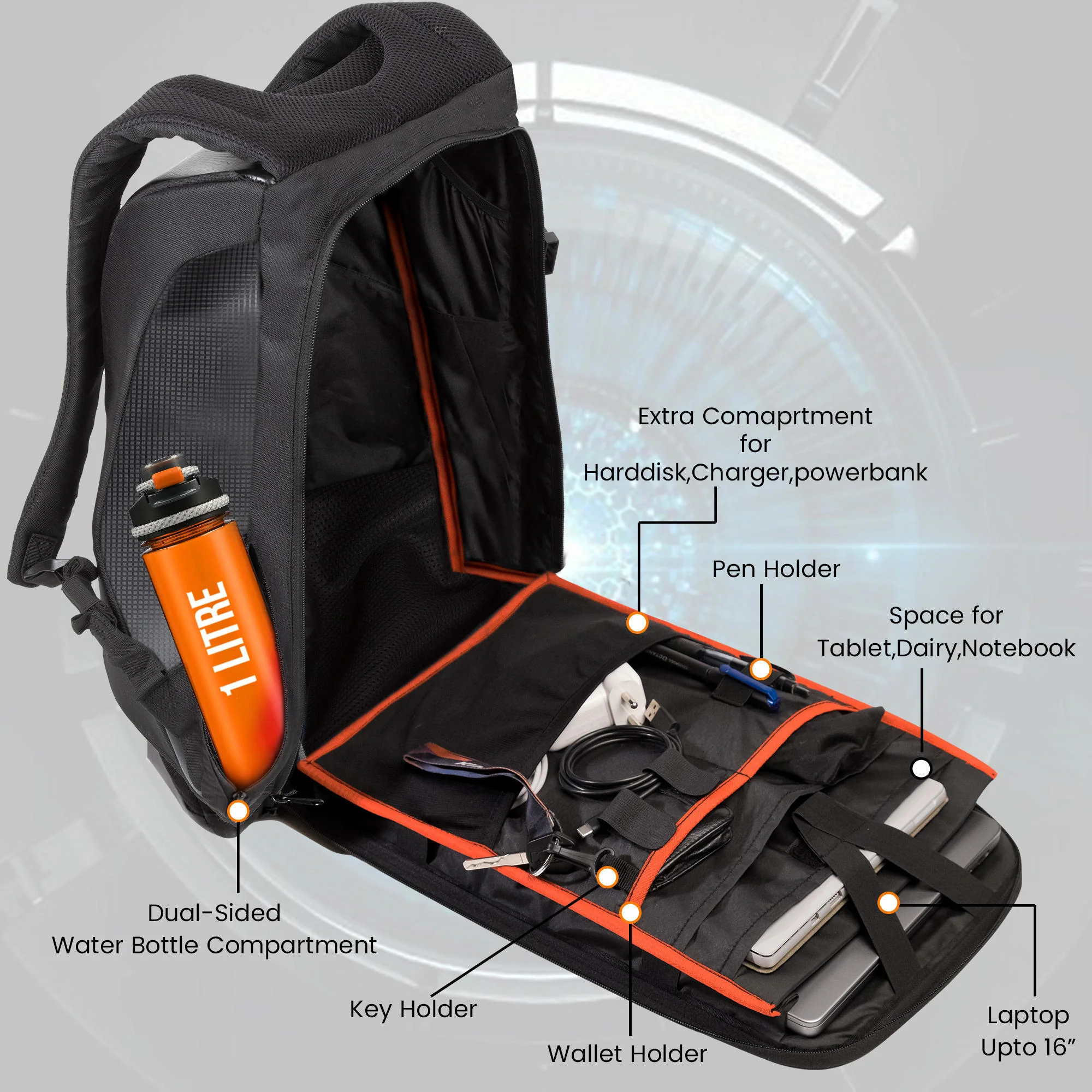 Night Wing Anti Theft Mark-1 25l Backpack - Image 6