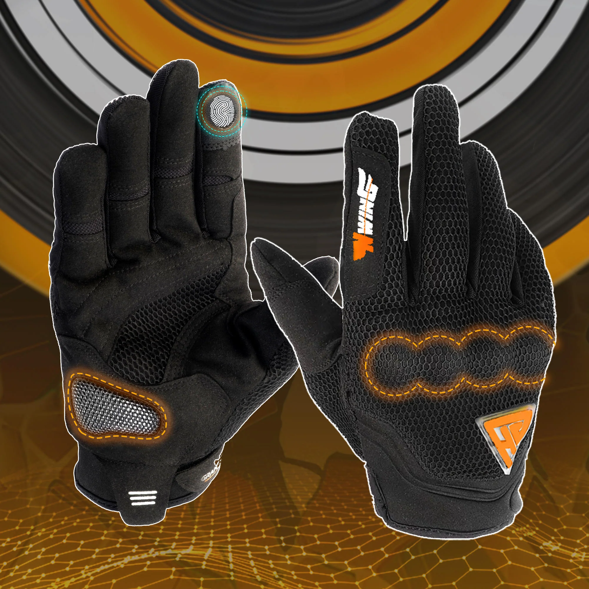 Night Wing Motorcycle LED Gloves - Image 8