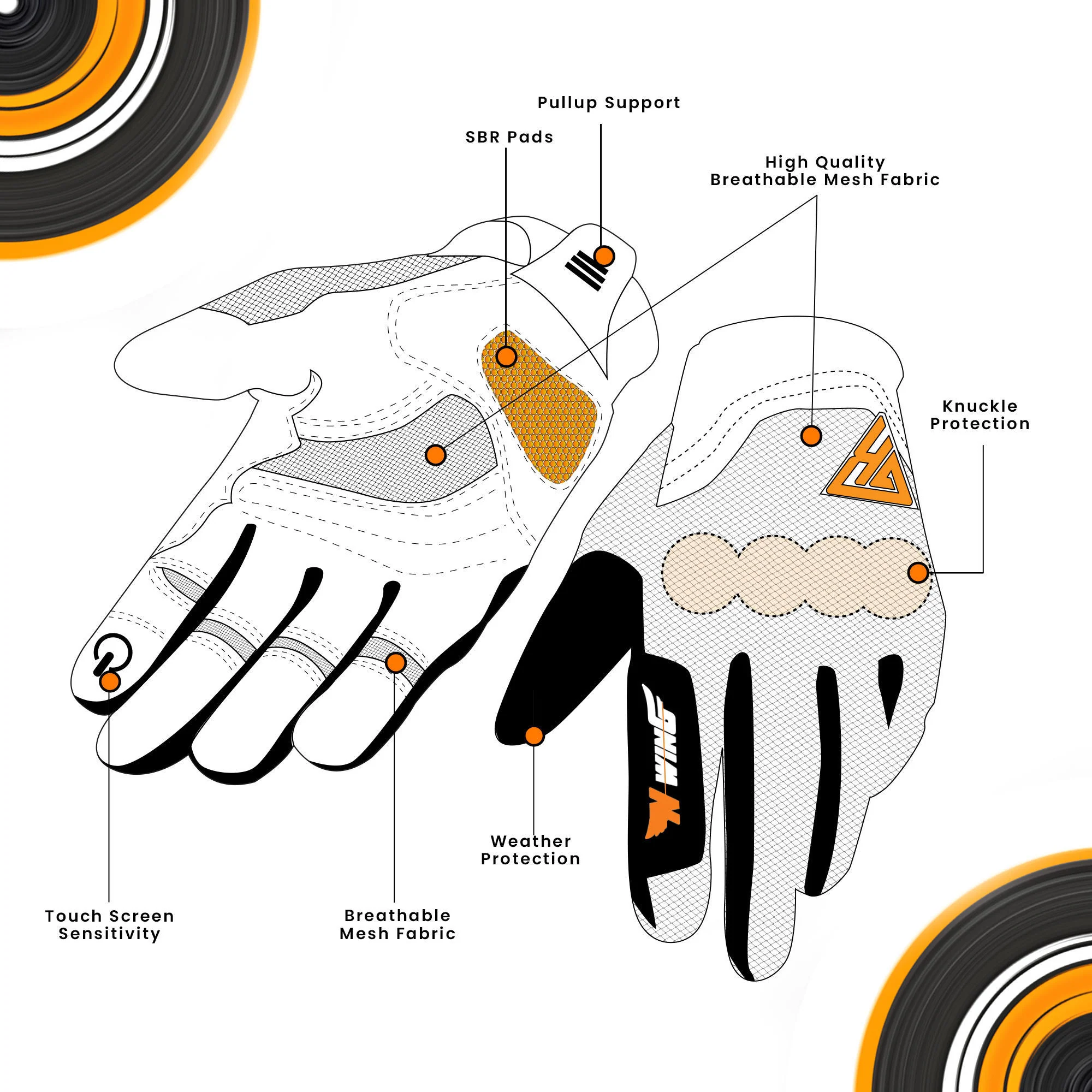 Night Wing Motorcycle LED Gloves - Image 9