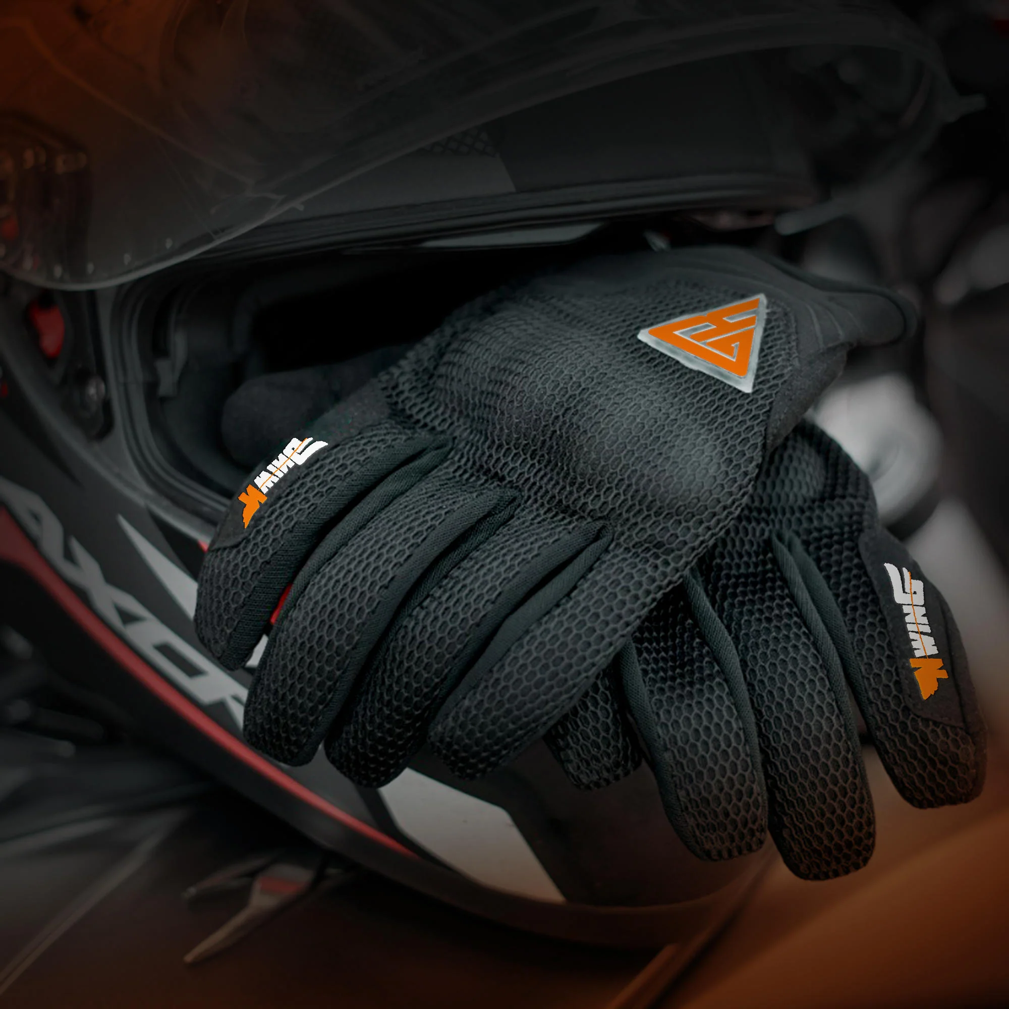 Night Wing Motorcycle LED Gloves - Black - Image 6