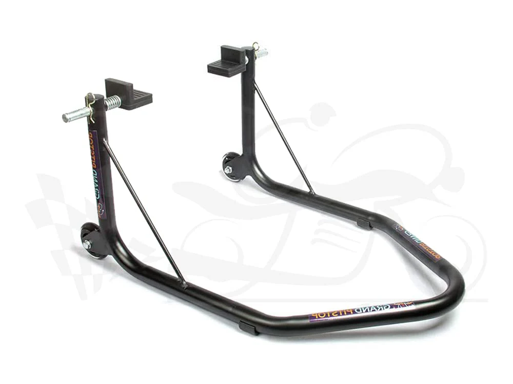 Non-Dismantlable Rear Paddock Stand With Skate Wheels (upto 350 kg) - Black - Image 3